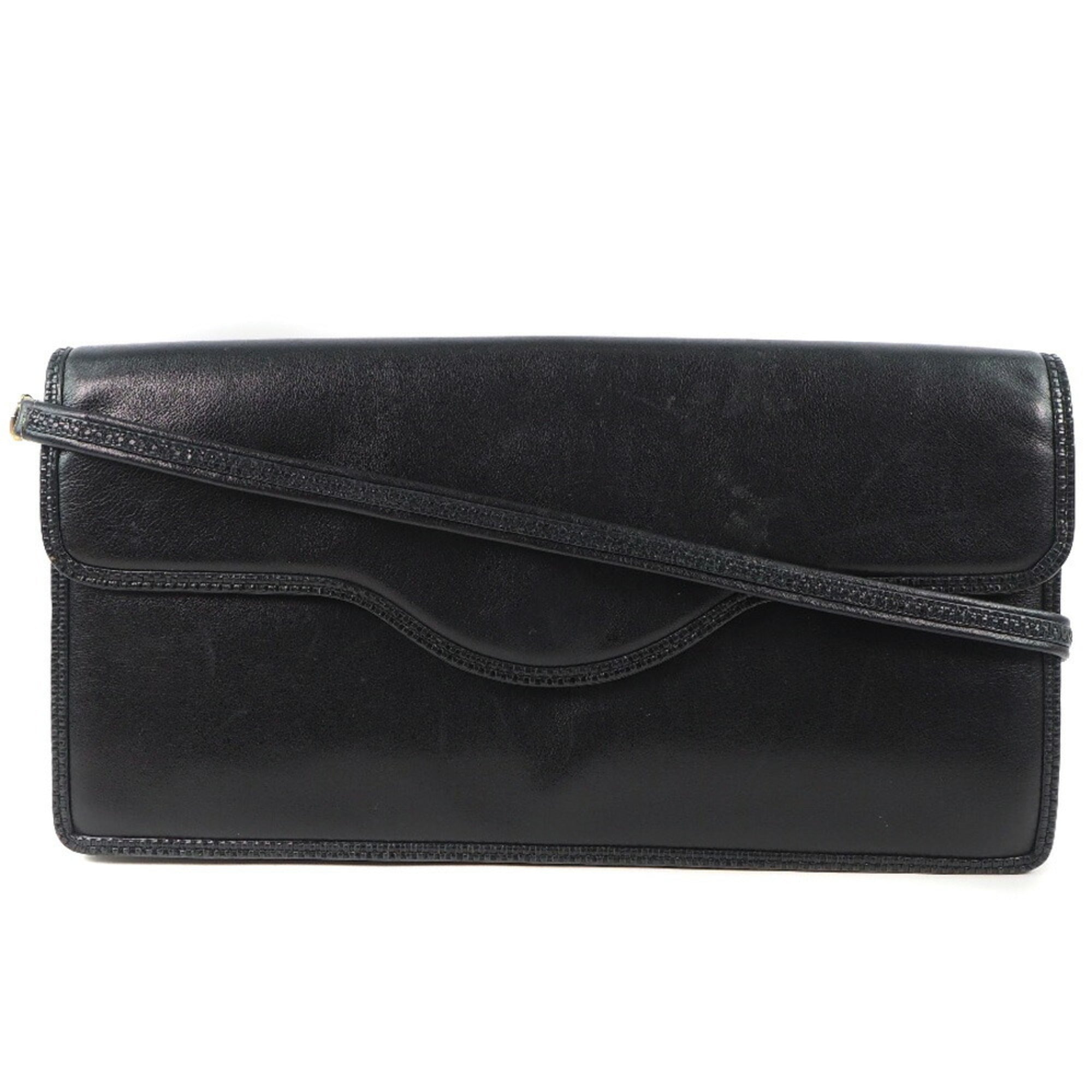 Bally Black Gold Leather Shoulder Bag (Pre-Owned)