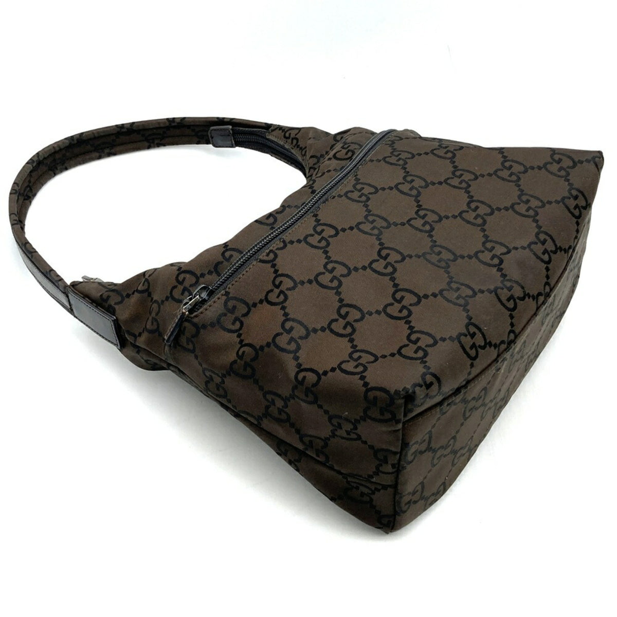 Gucci Brown Nylon Handbag Shoulder Bag (Pre-Owned)