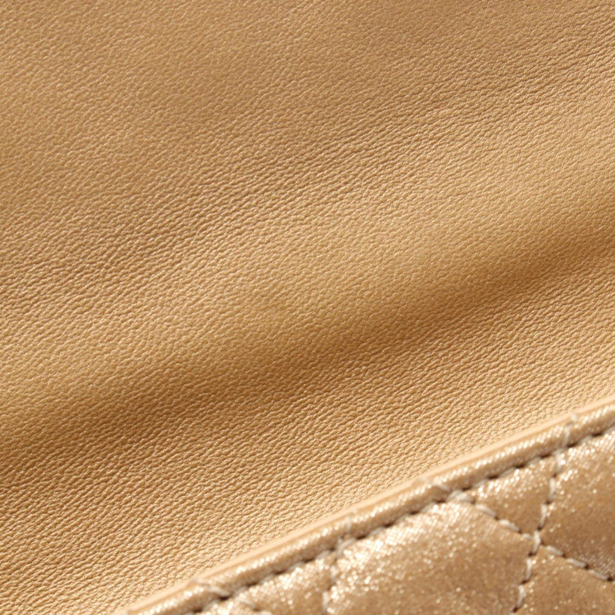Chanel Beige Gold Gold Brown Fabric Leather Handbag Shoulder Bag (Pre-Owned)