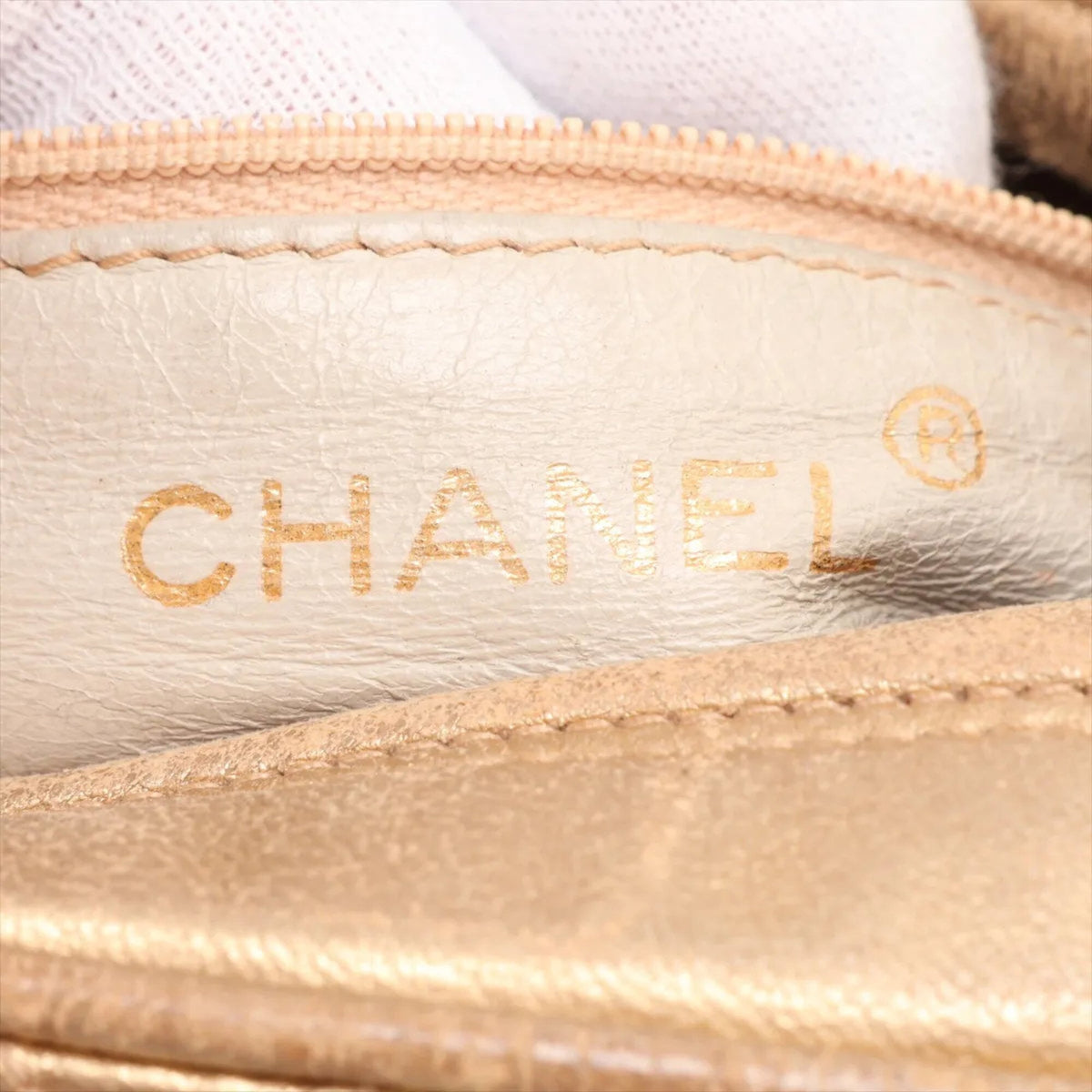 Chanel Gold Leather Crossbody Bag Shoulder Bag (Pre-Owned)