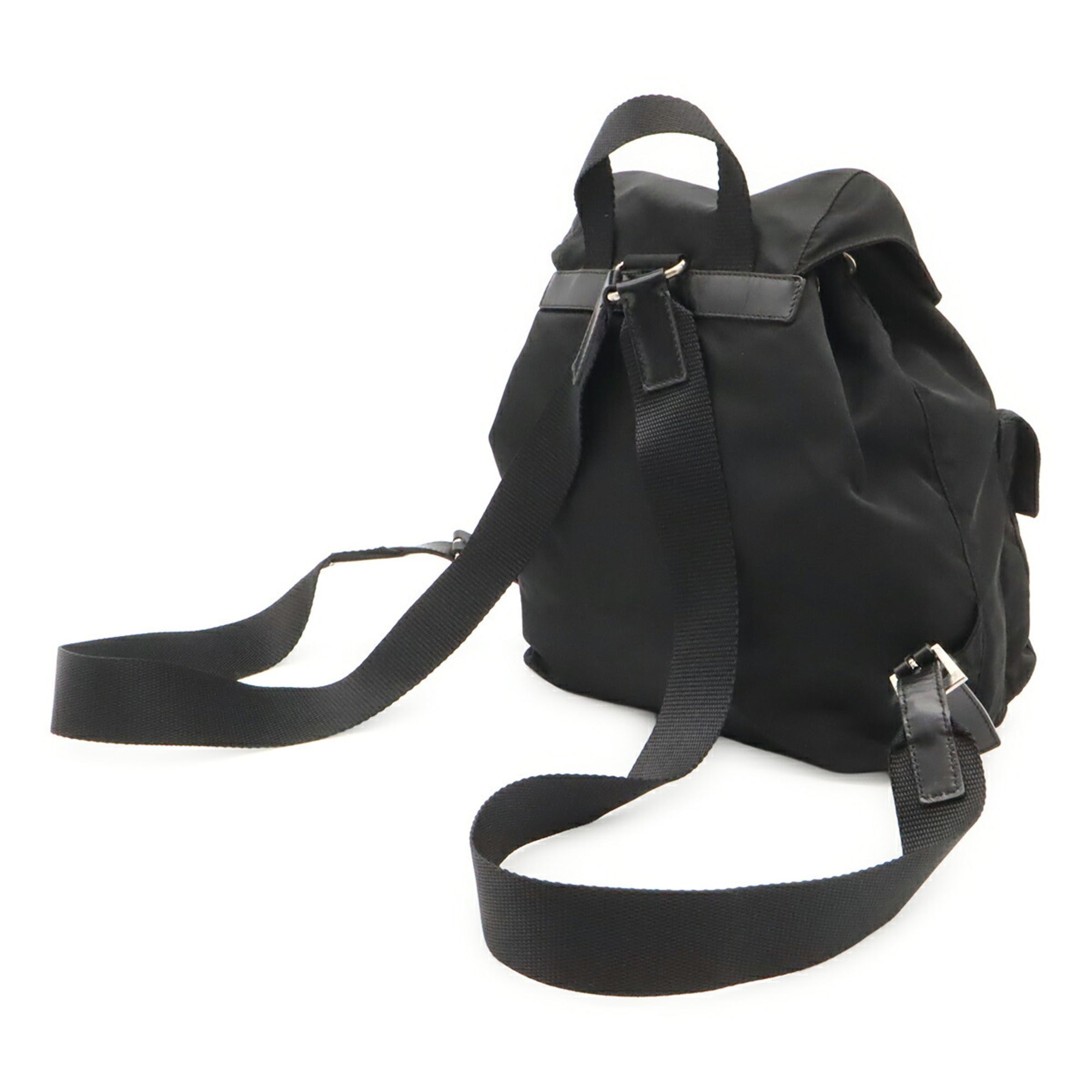Prada Black Nero Nylon Leather Backpack (Pre-Owned)