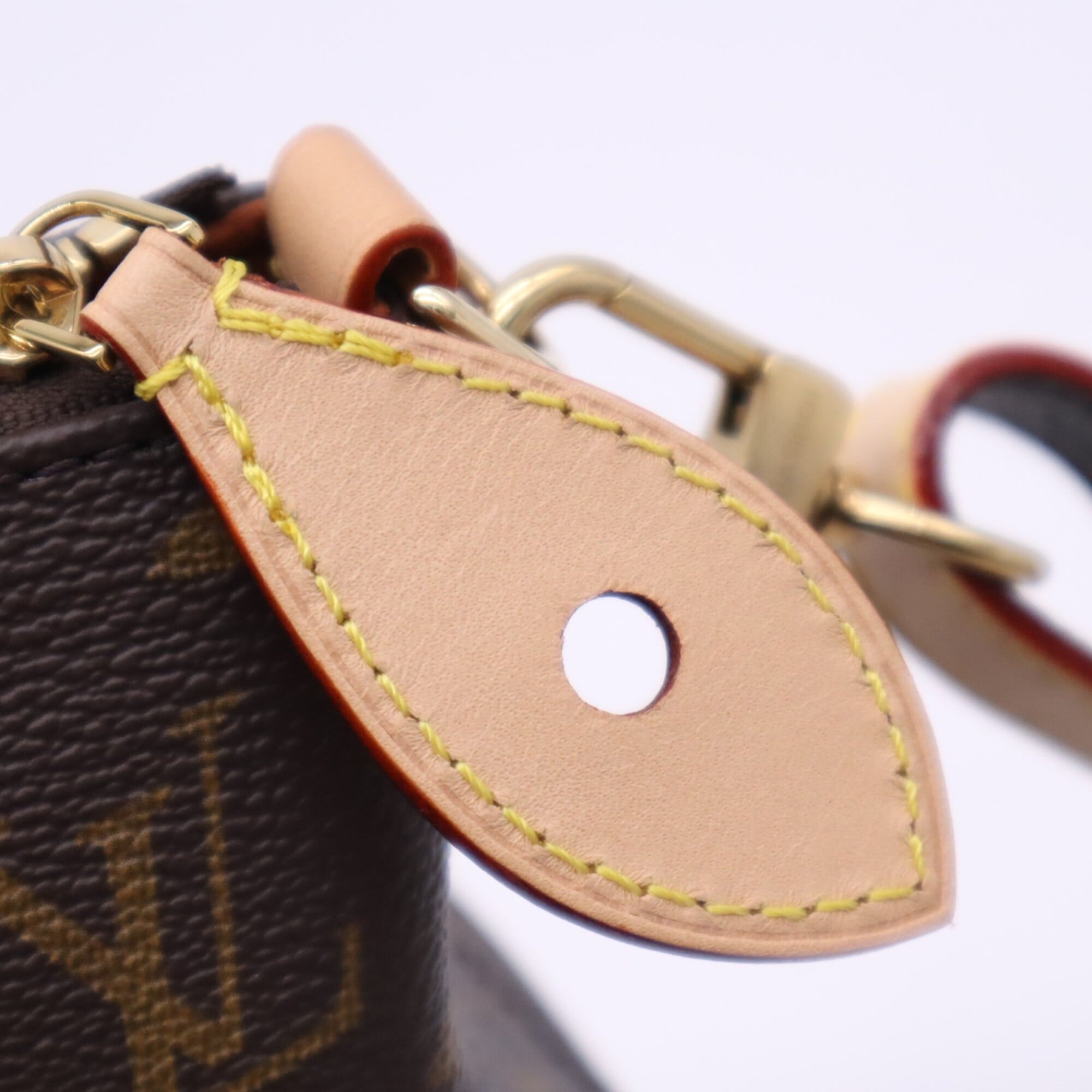 Louis Vuitton Monogram Beige Brown Coated Canvas Leather Handbag (Pre-Owned)