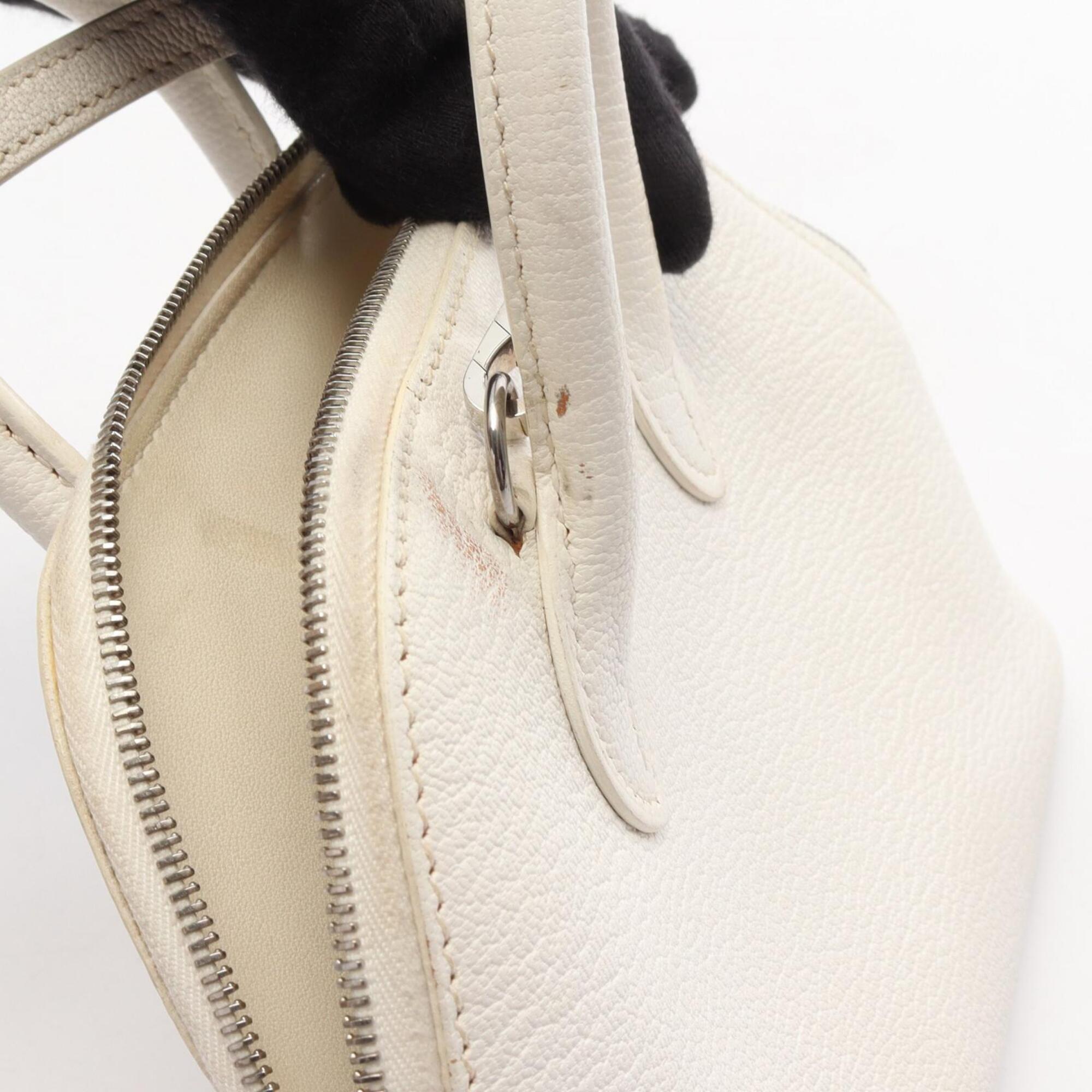 Hermes White Chevre Leather Handbag (Pre-Owned)