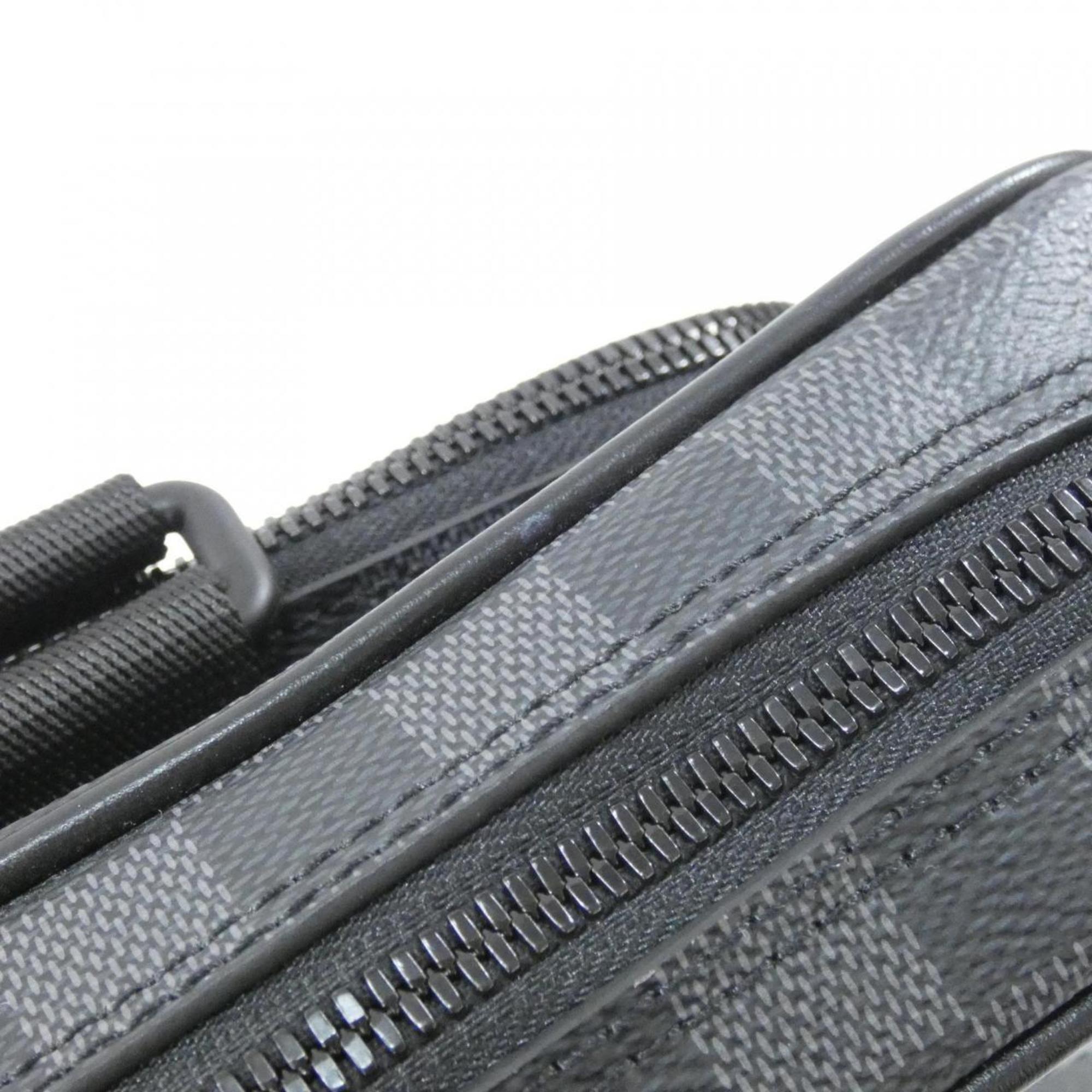 Louis Vuitton Black Graphite Gray Coated Canvas Handbag (Pre-Owned)