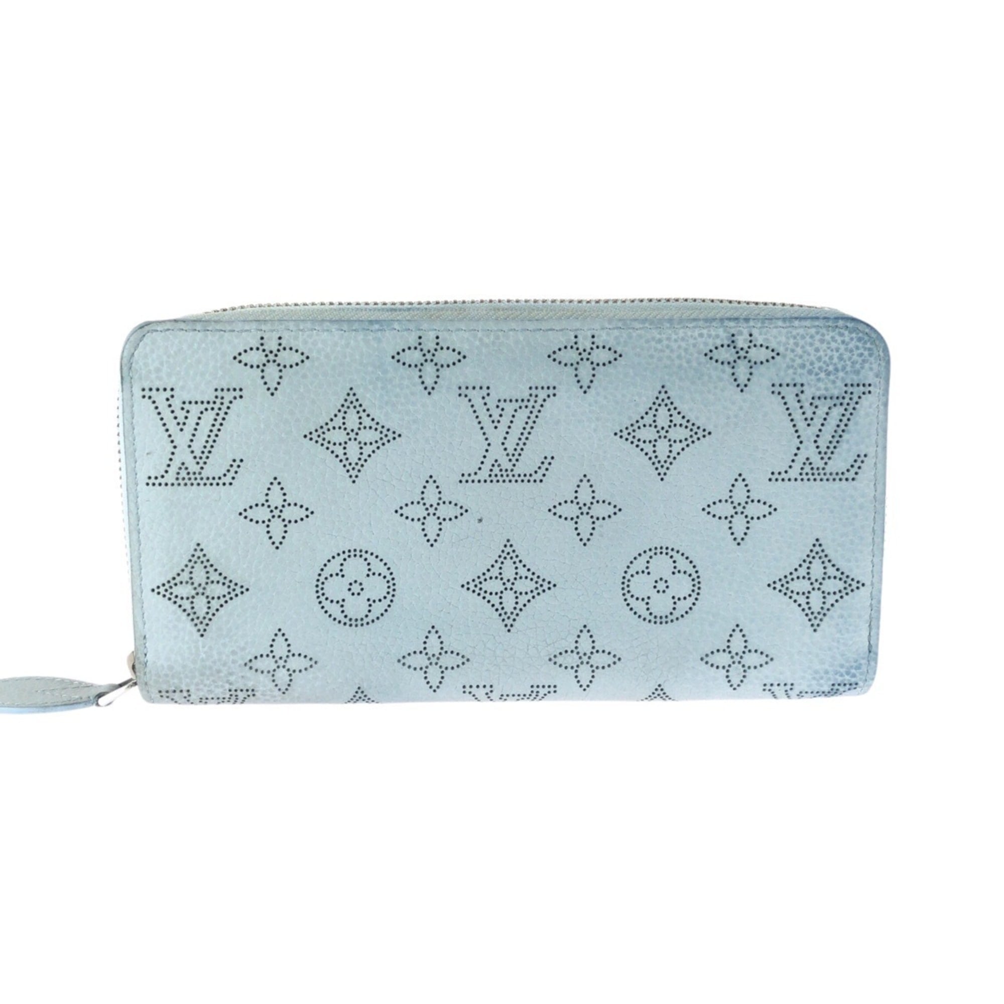 Louis Vuitton Light Blue Leather Long Wallet (Bi-Fold) (Pre-Owned)