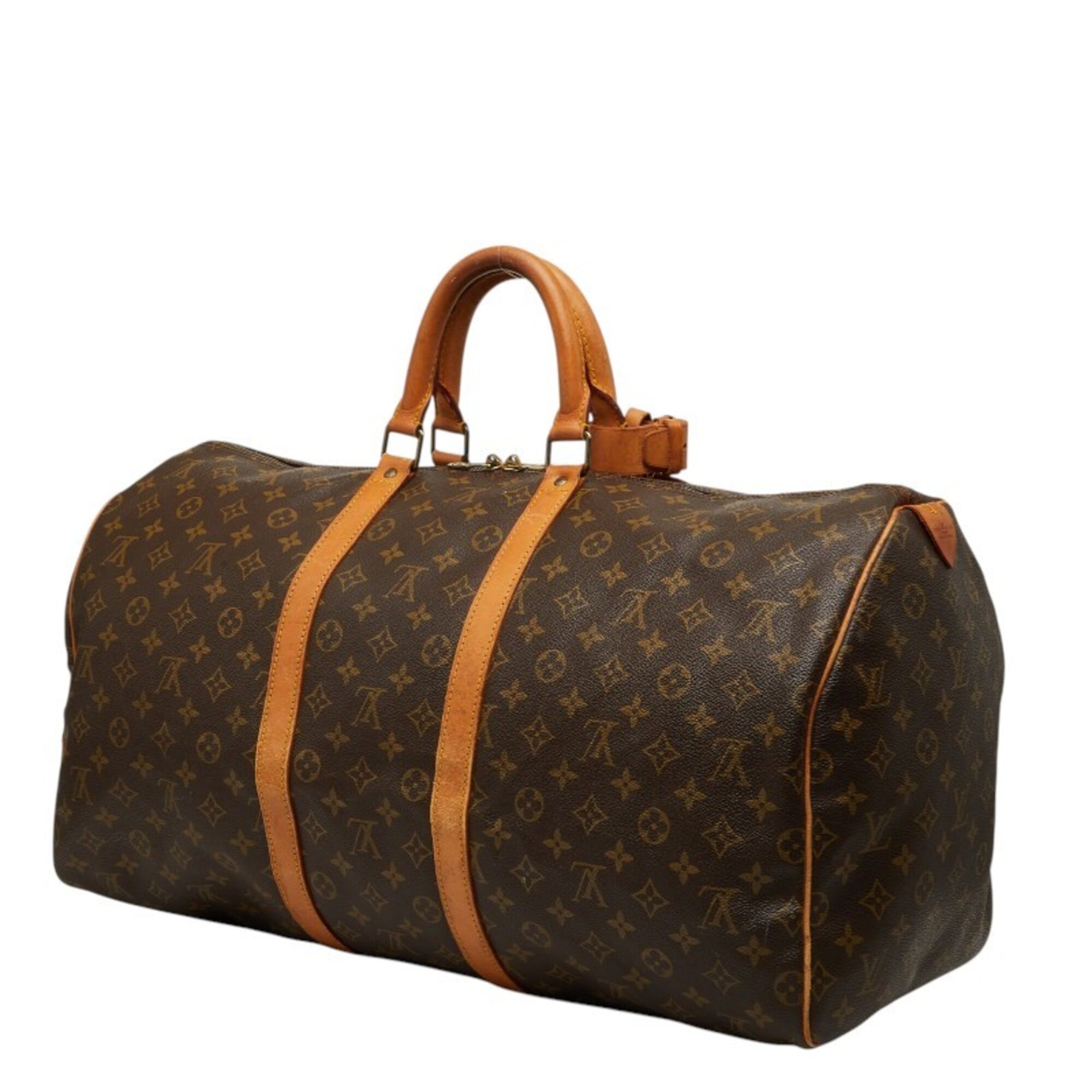 Louis Vuitton Brown Pvc Leather Boston Bag (Pre-Owned)