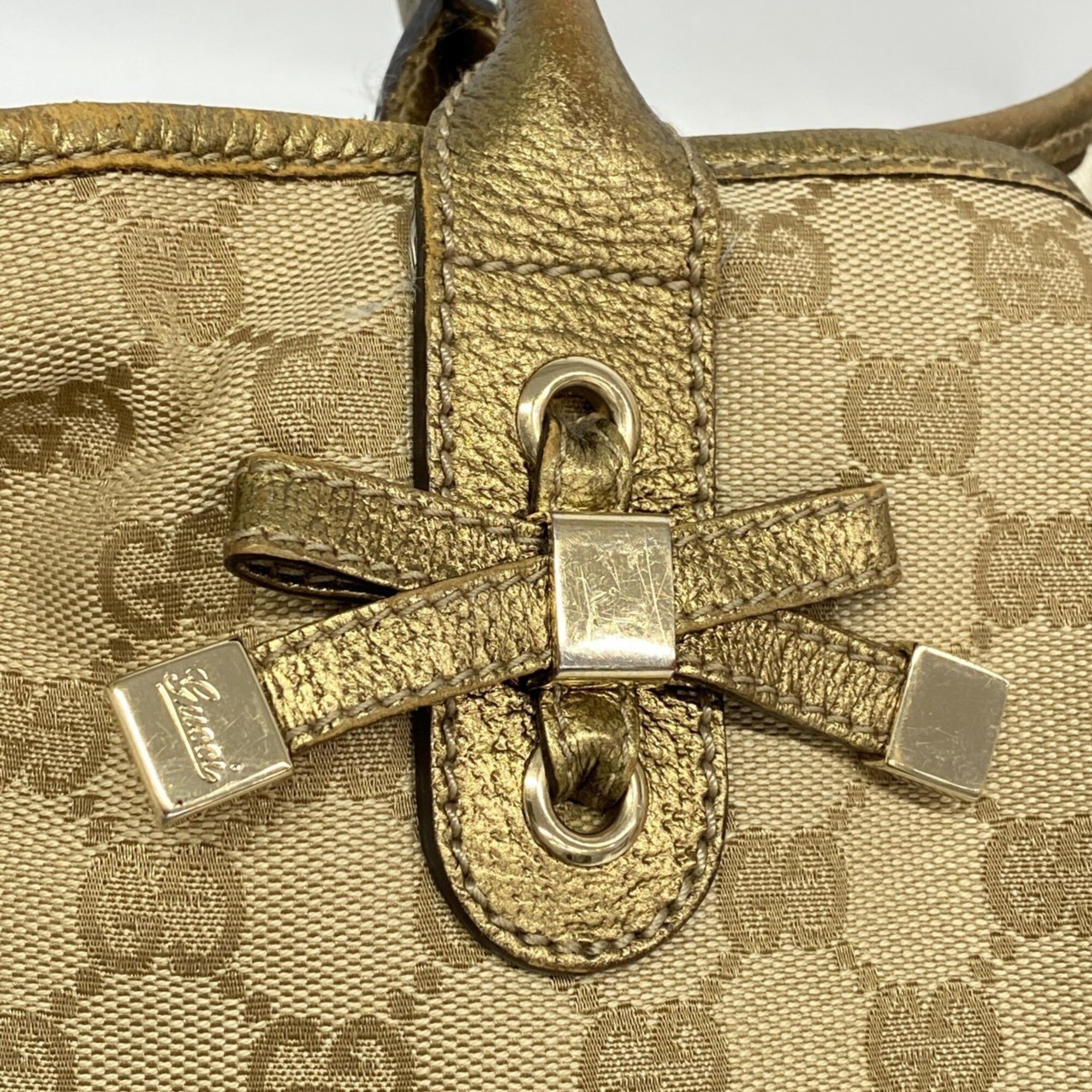Gucci Beige Canvas Tote Bag (Pre-Owned)