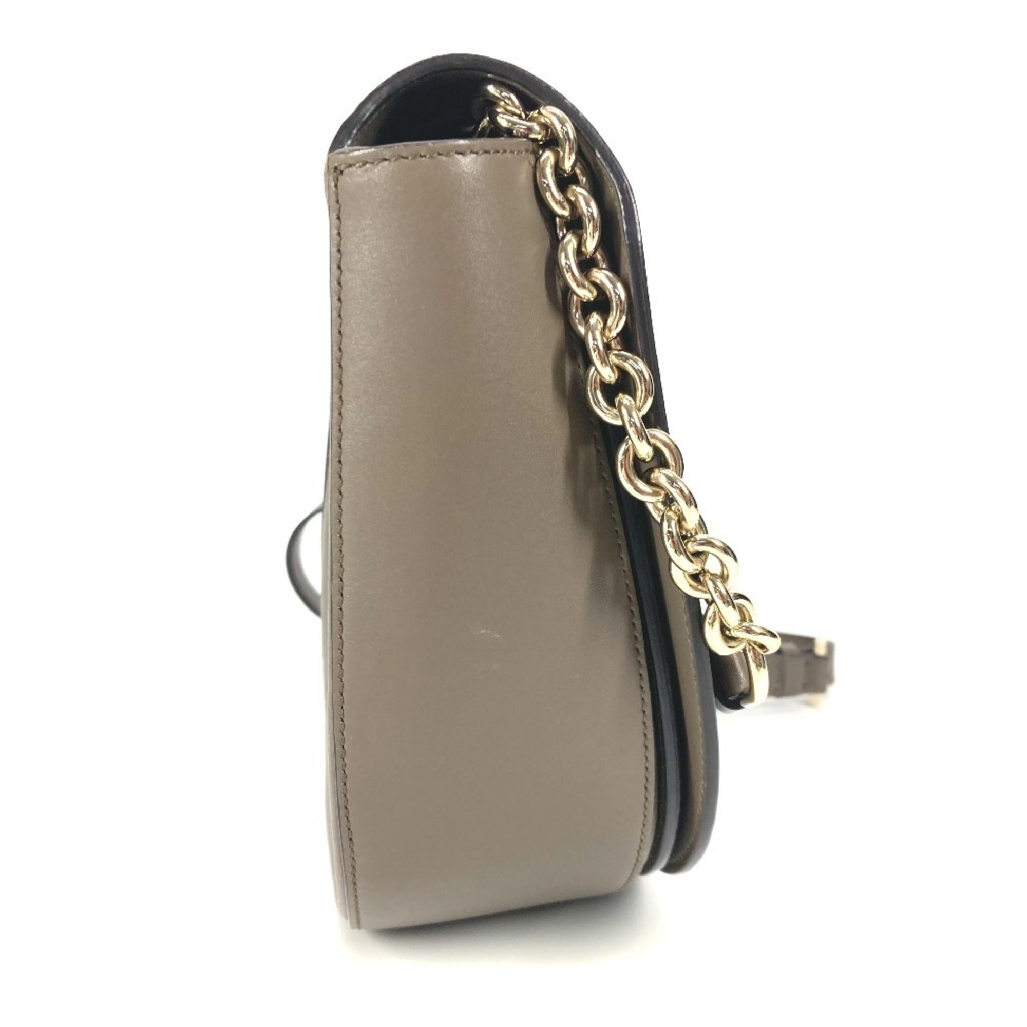 Salvatore Ferragamo Gancini Grayish Leather Clutch Bag Pochette Shoulder Bag (Pre-Owned)