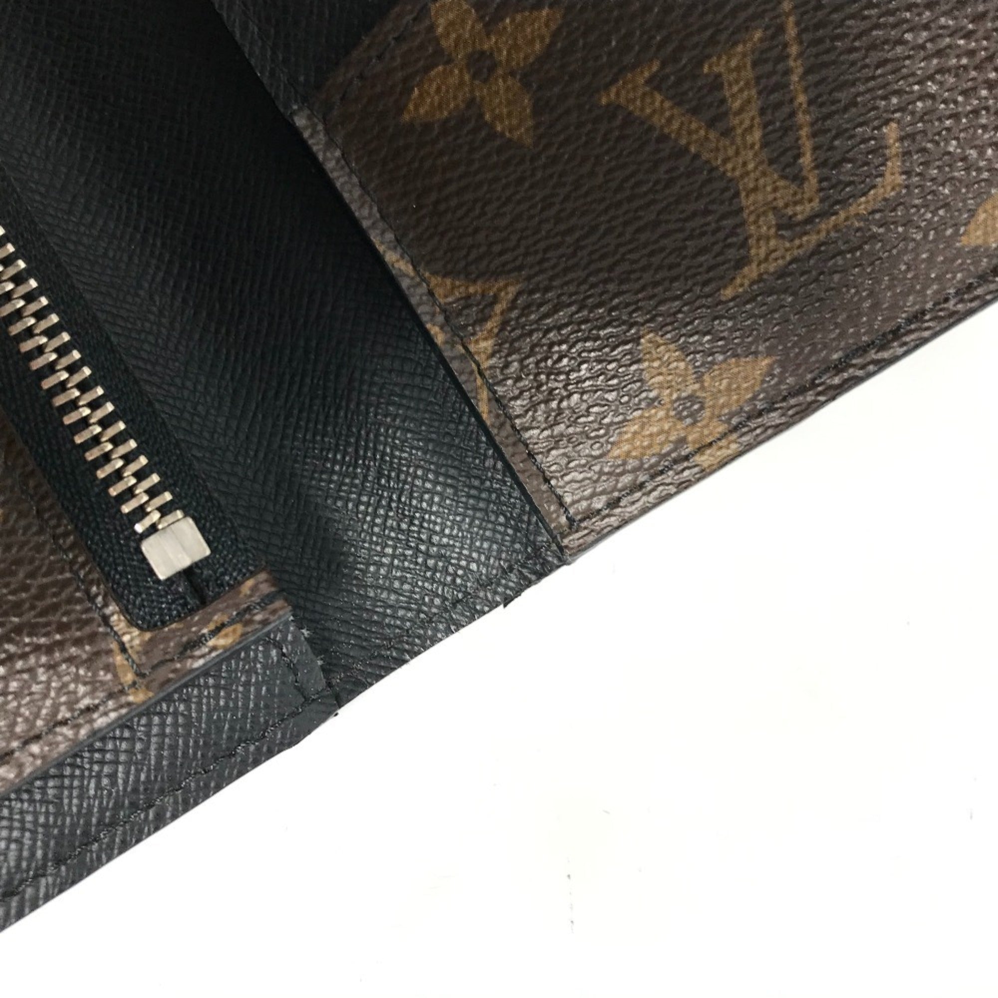 Louis Vuitton Monogram Macassar Black Brown Monogram Monogram Long Wallet (Bi-Fold) (Pre-Owned)