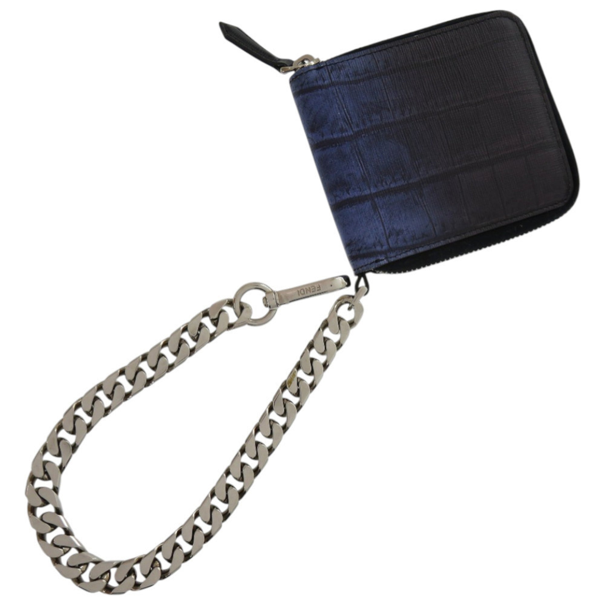 Fendi Black Blue Leather Wallet (Bi-Fold) (Pre-Owned)