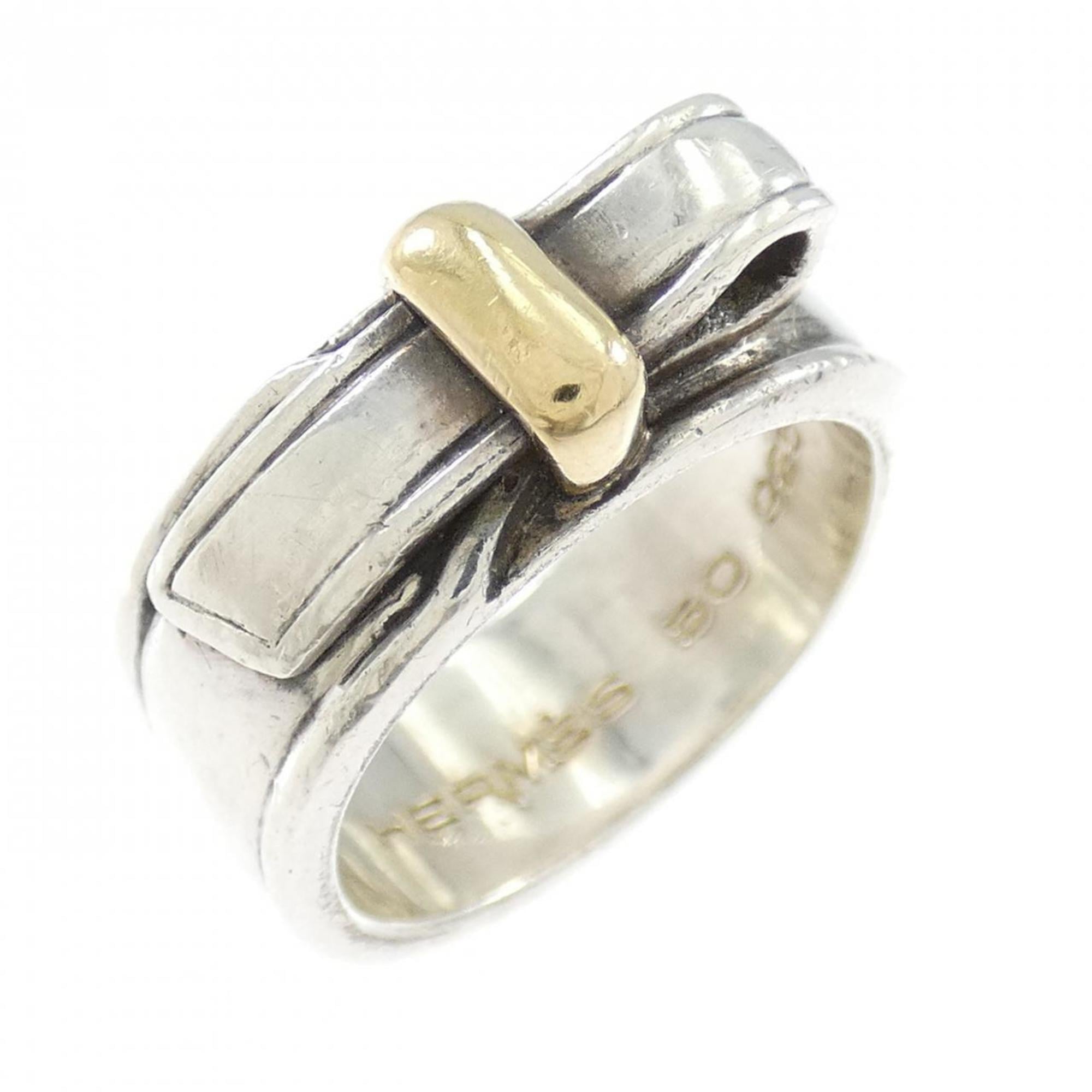 Hermes Silver 925 Band Ring (Pre-Owned)