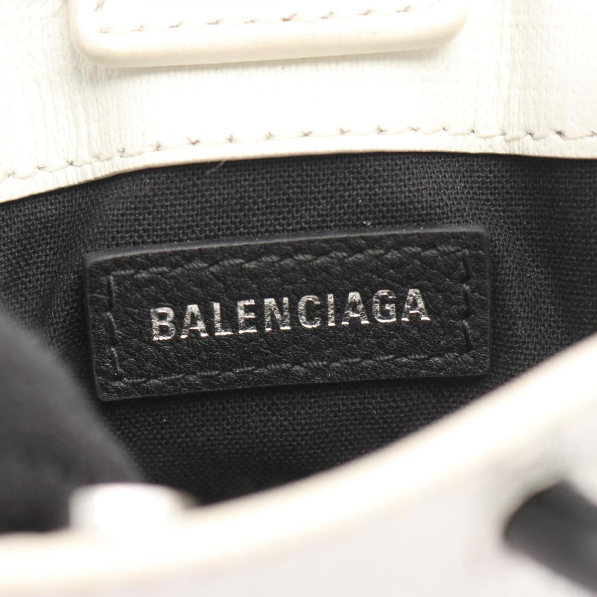 Balenciaga Black White Leather Shoulder Bag (Pre-Owned)