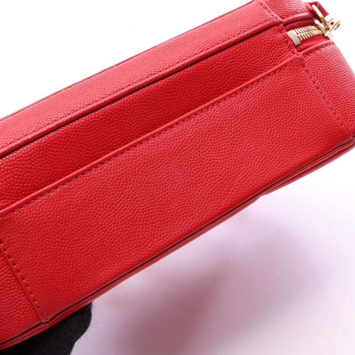 Chanel Red Color Grained Calfskin Handbag Shoulder Bag Vanity Bag (Pre-Owned)