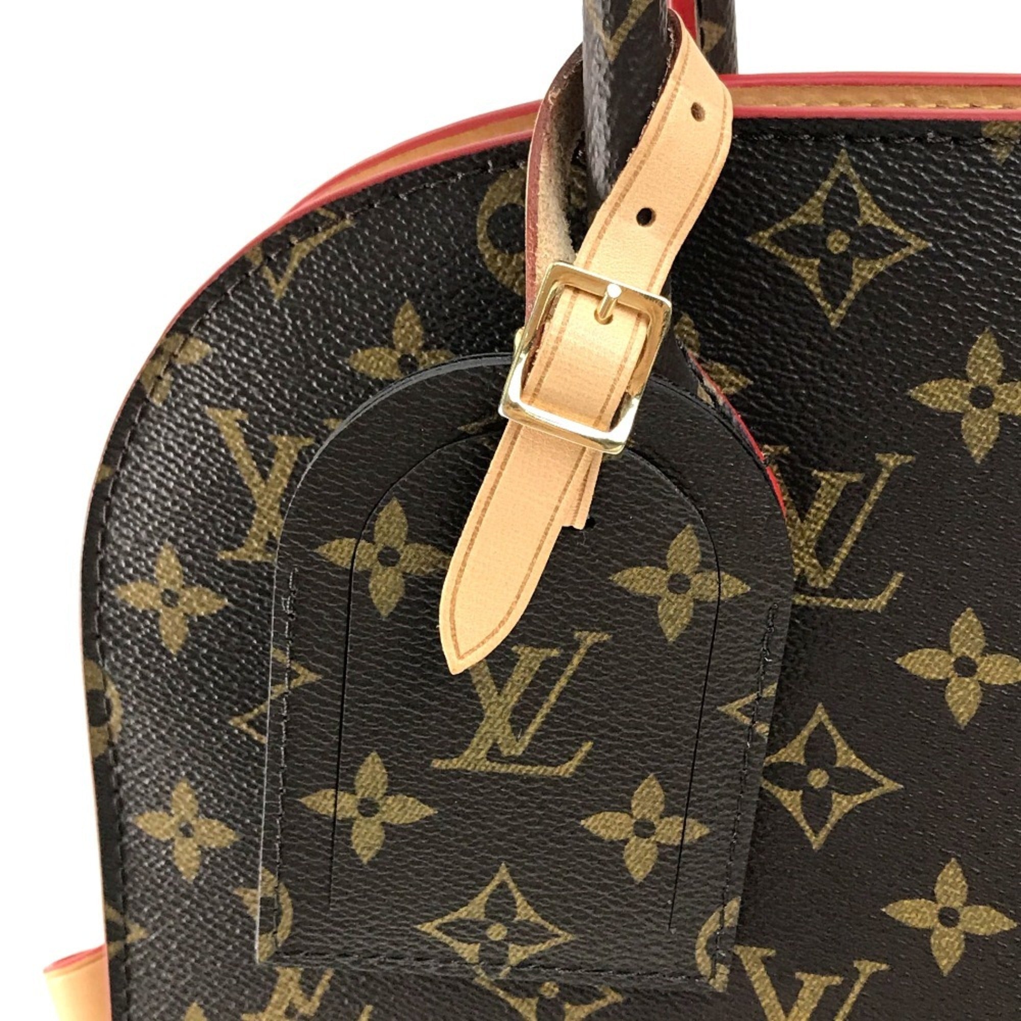 Louis Vuitton Brown Monogram Red Color Monogram Leather Handbag (Pre-Owned)