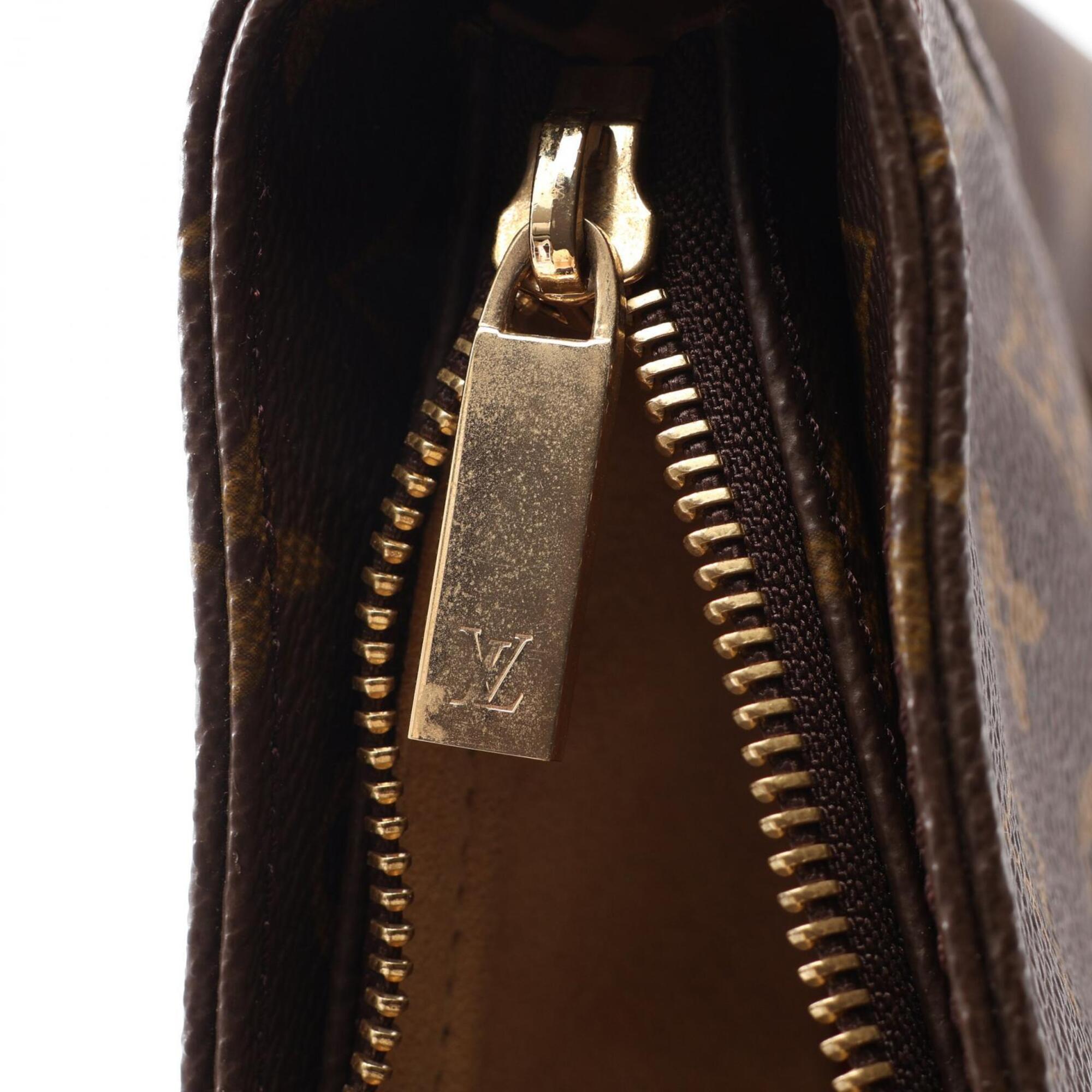 Louis Vuitton Brown Coated Canvas Monogram Leather Handbag Shoulder Bag (Pre-Owned)
