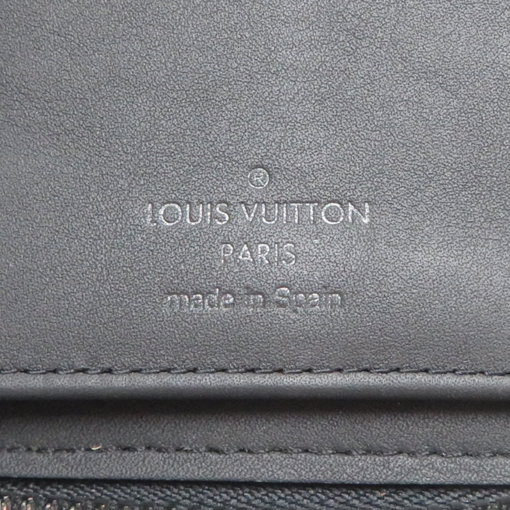 Louis Vuitton Black Leather Long Wallet (Bi-Fold) (Pre-Owned)