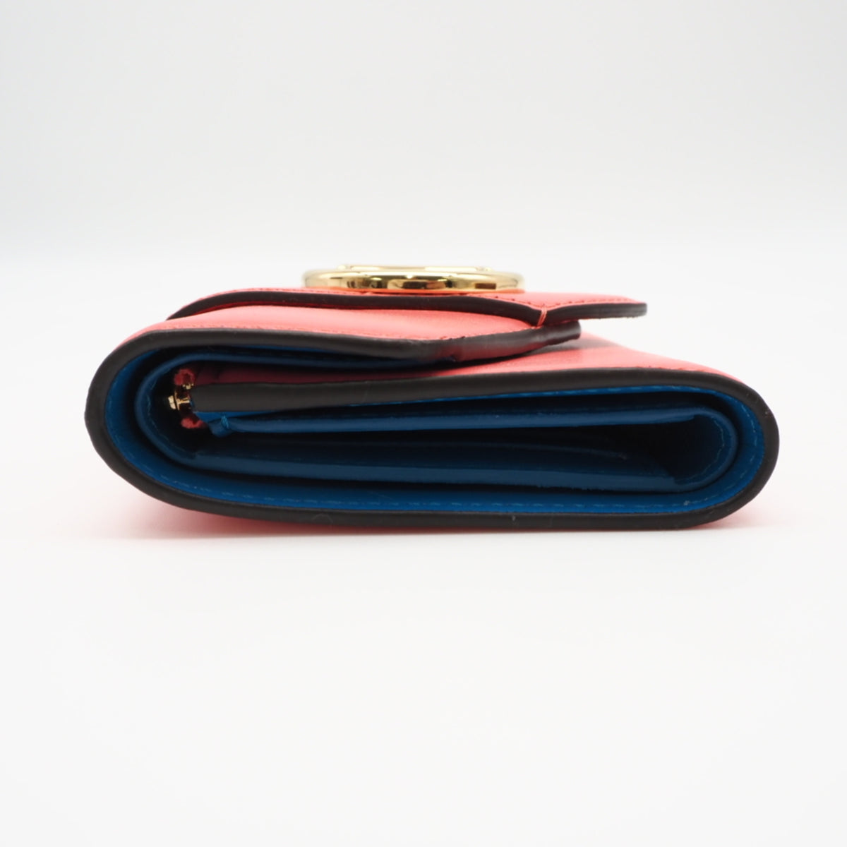 Louis Vuitton Blue Pink Leather Wallet (Tri-Fold) (Pre-Owned)
