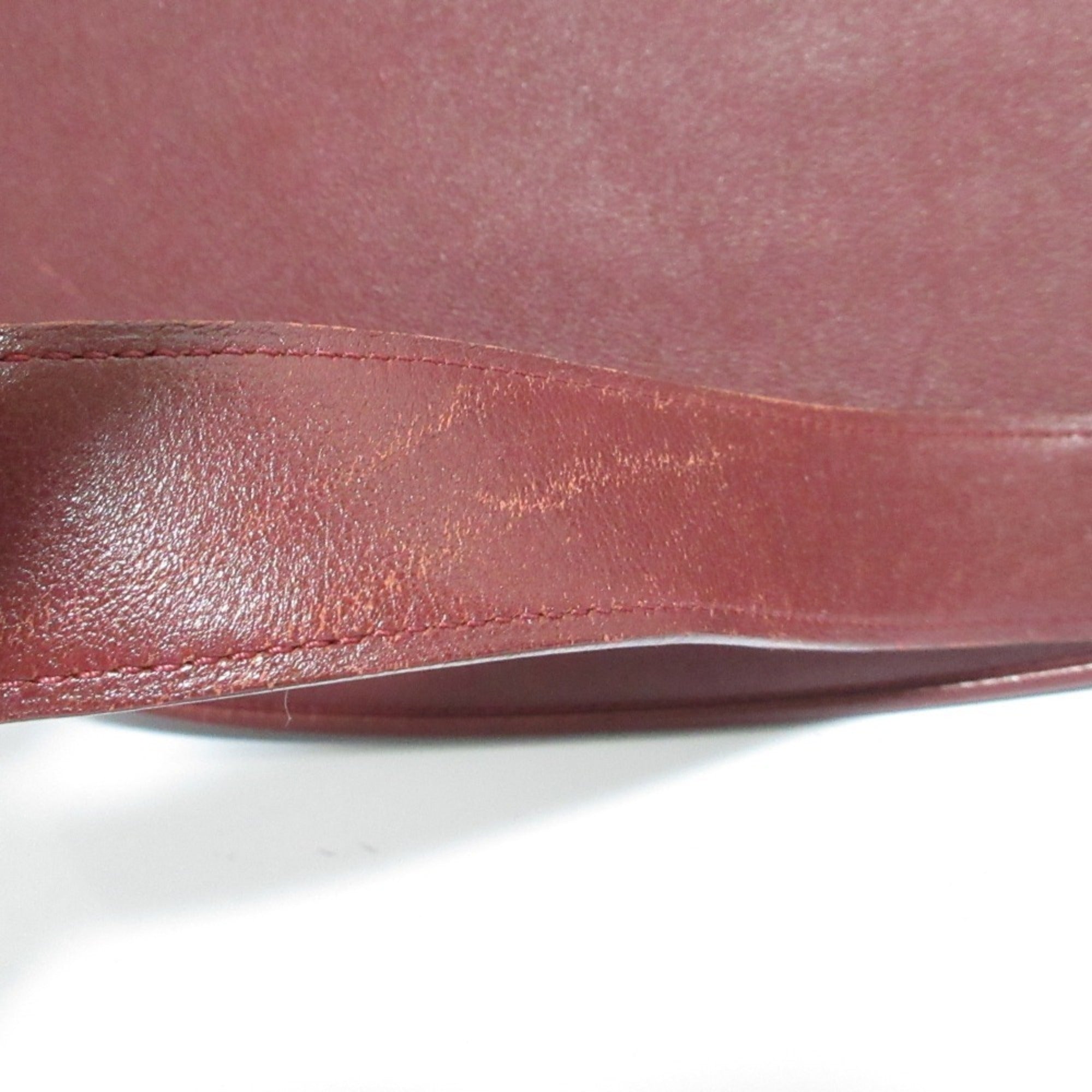 Cartier Bordeaux Leather Shoulder Bag (Pre-Owned)