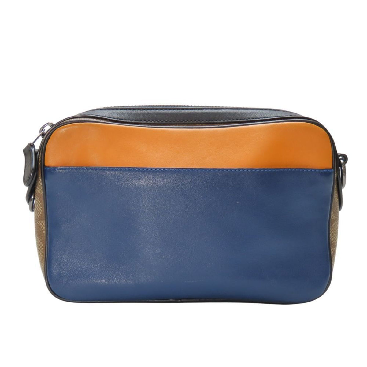 Coach Multi-Color Navy Leather Pvc Shoulder Bag (Pre-Owned)