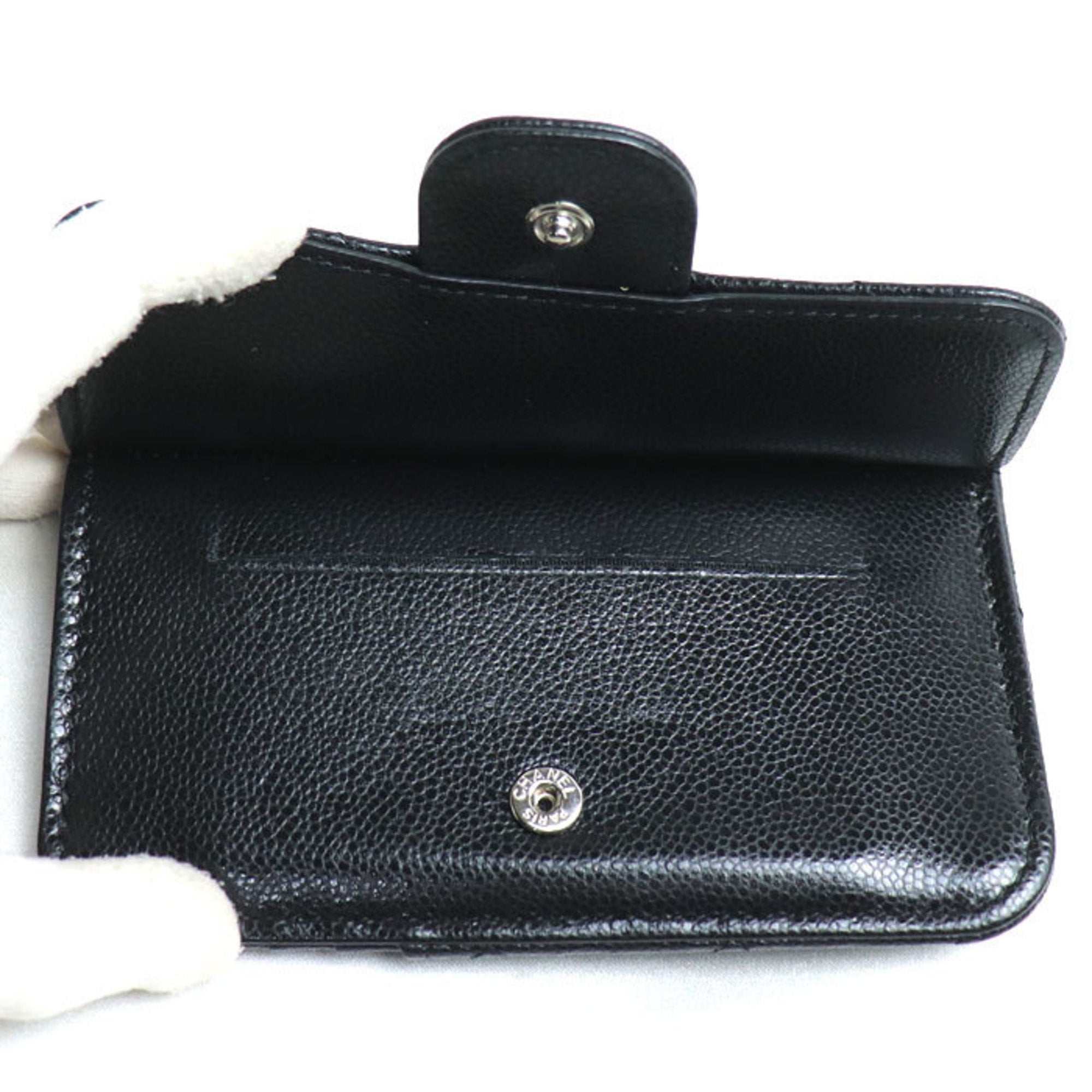 Chanel Black Caviar Leather Coin Purse/Coin Case (Pre-Owned)