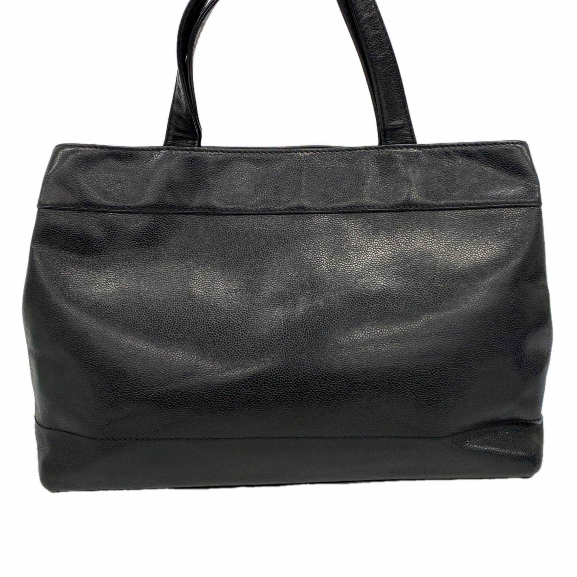 Chanel Black Grained Calfskin Tote Bag (Pre-Owned)