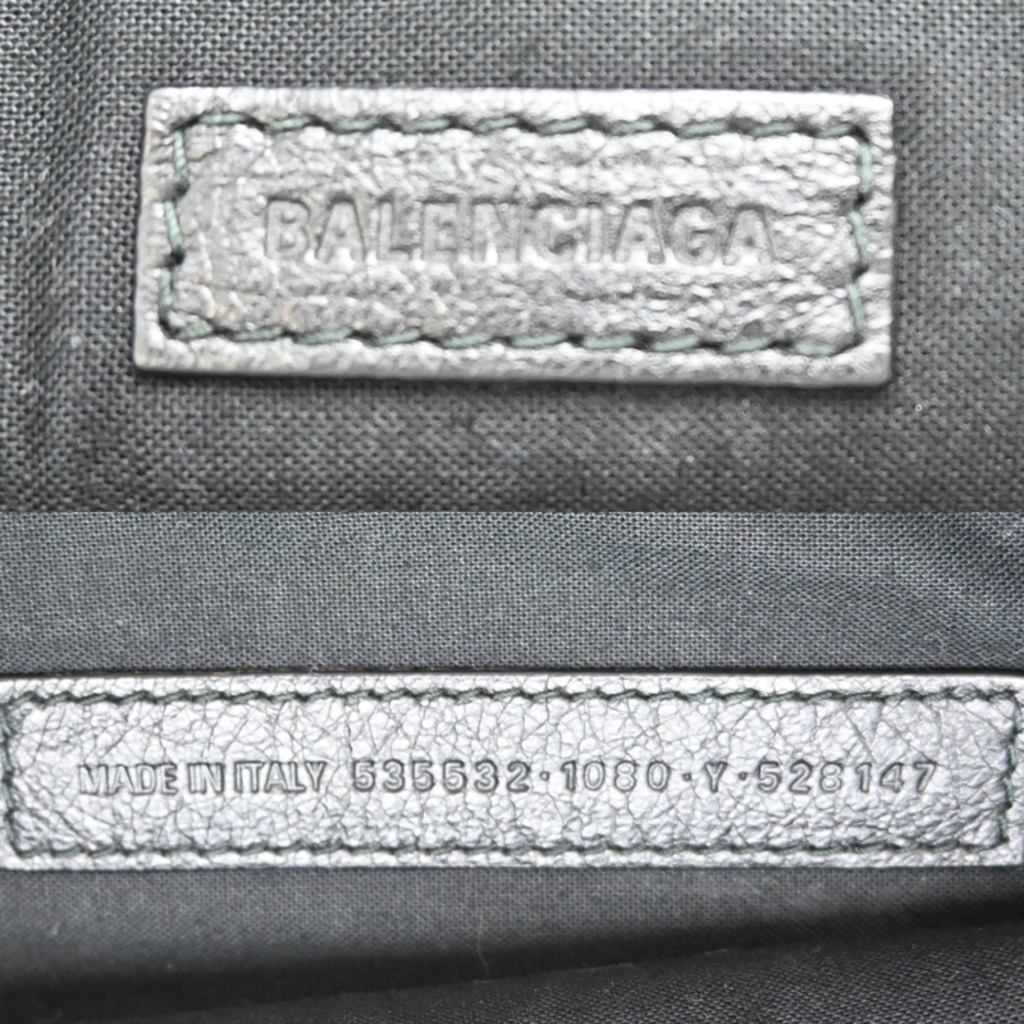 Balenciaga Black White Leather Clutch Bag (Pre-Owned)