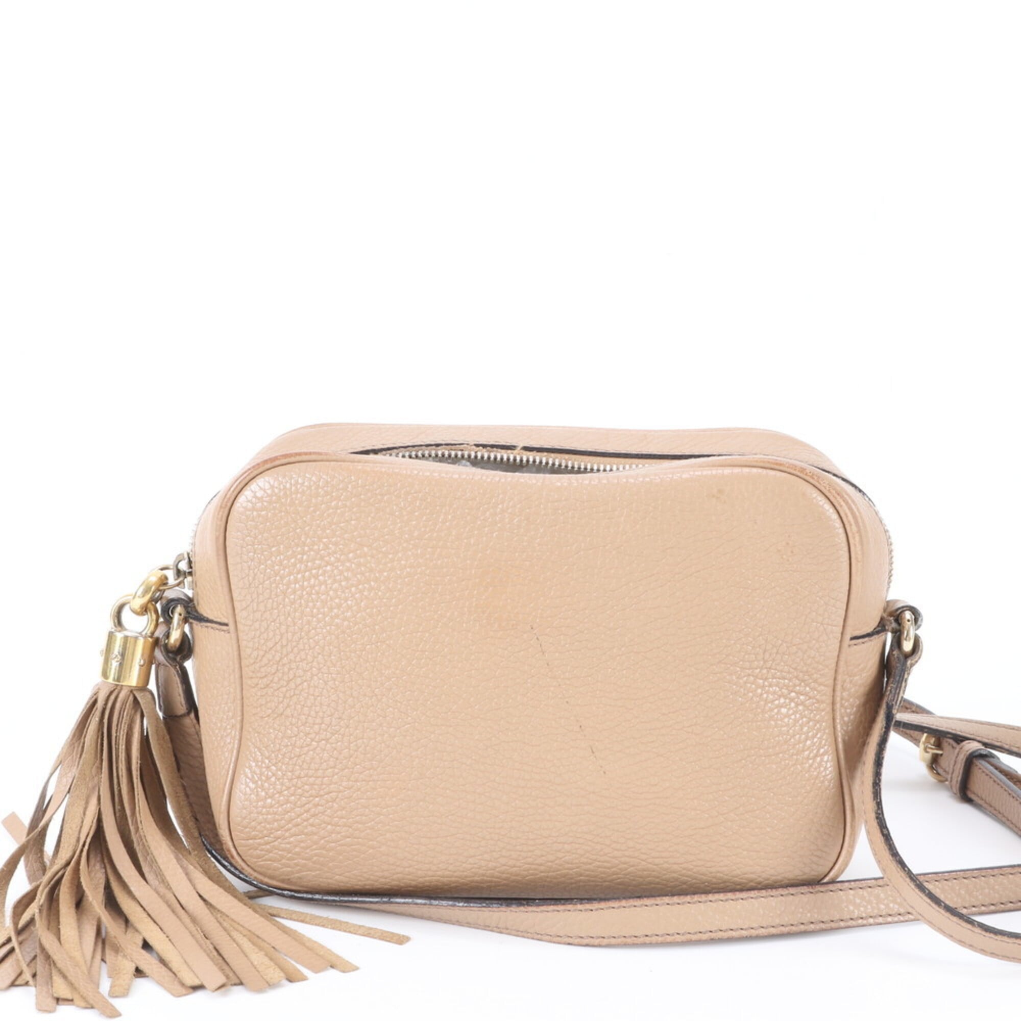 Gucci Soho Beige Leather Shoulder Bag (Pre-Owned)