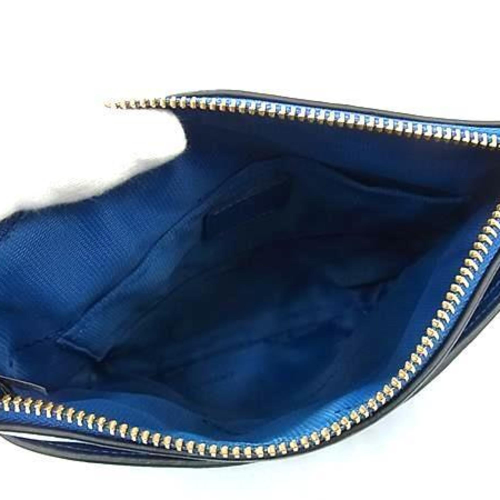 Coach Blue Leather Handbag Shoulder Bag Tote Bag (Pre-Owned)