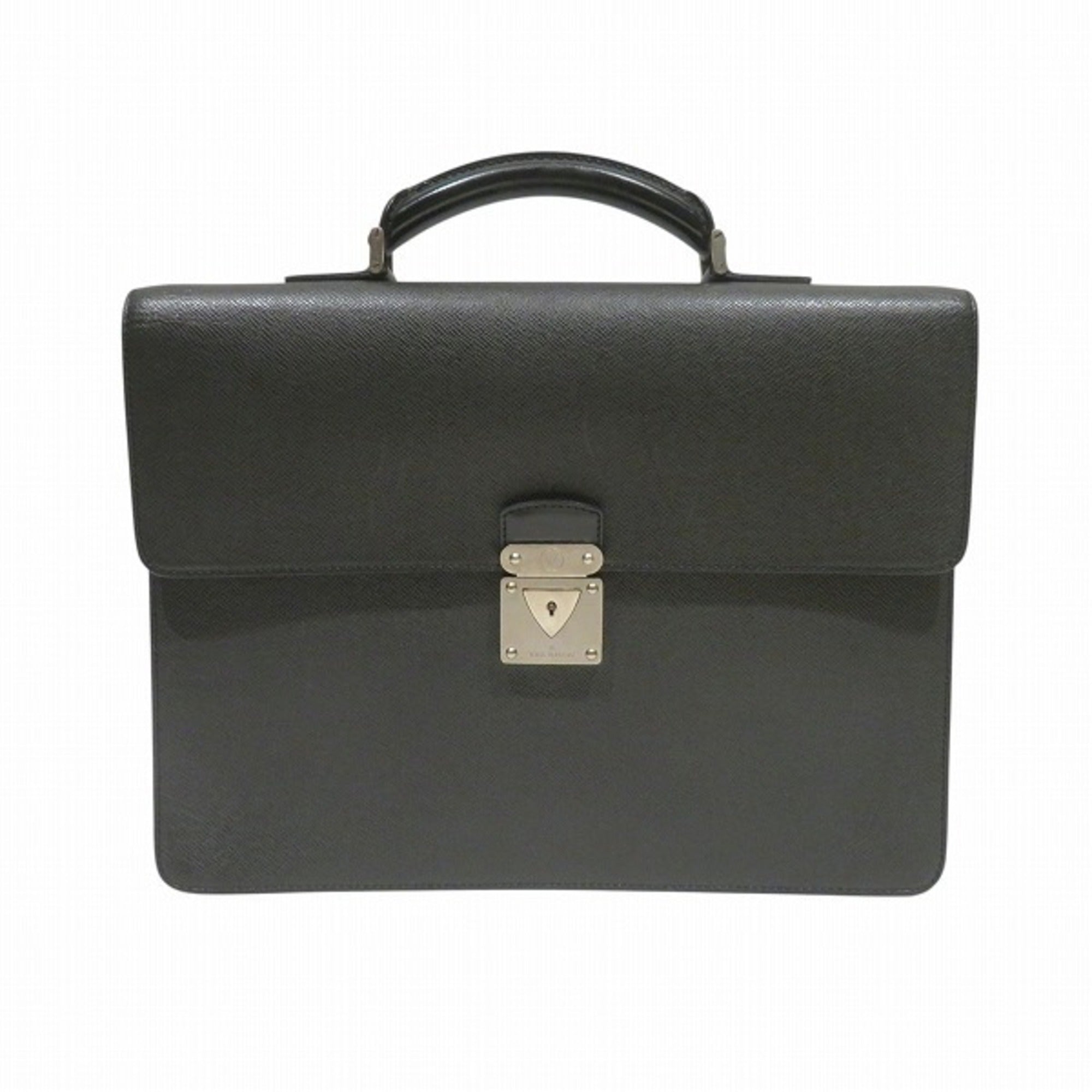 Louis Vuitton Ardoise Black Leather Briefcase Handbag (Pre-Owned)