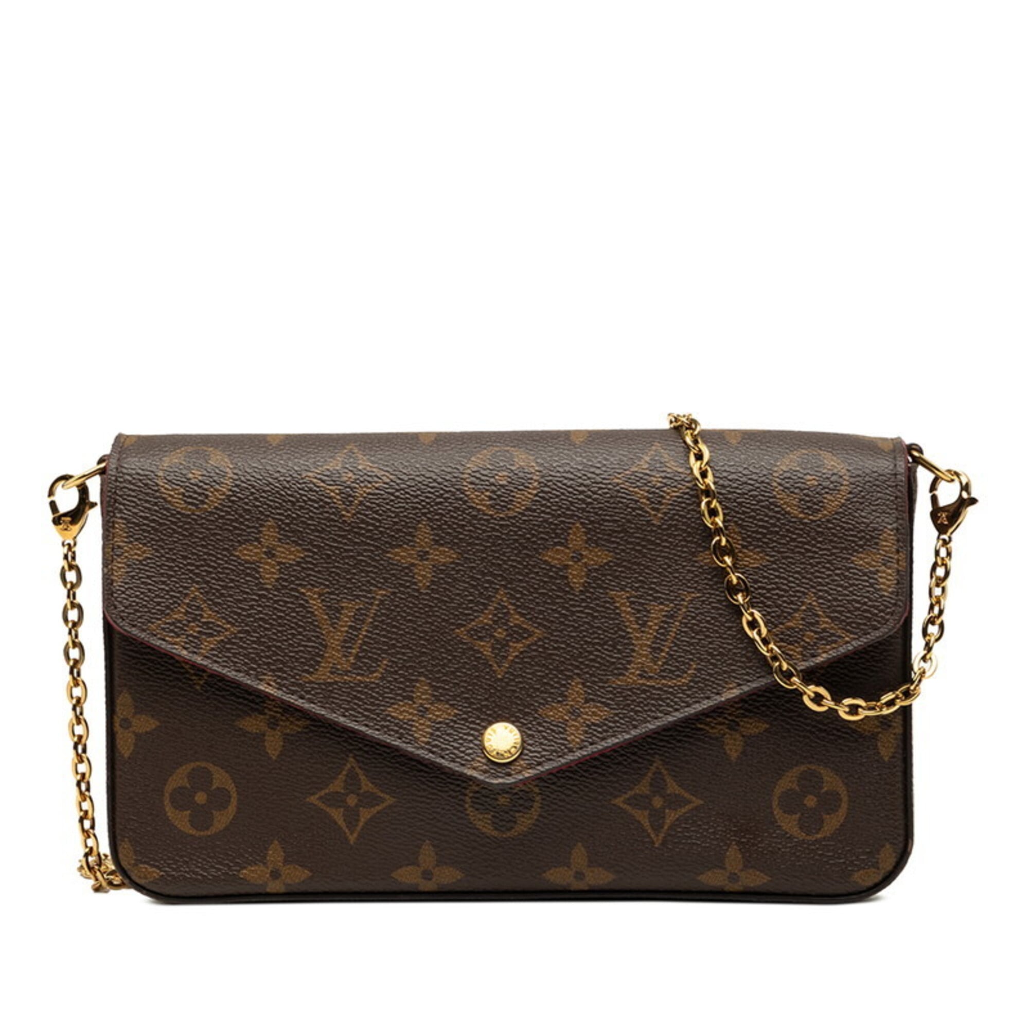 Louis Vuitton Brown Fuchsia Pvc Leather Pochette Pouch Shoulder Bag (Pre-Owned)
