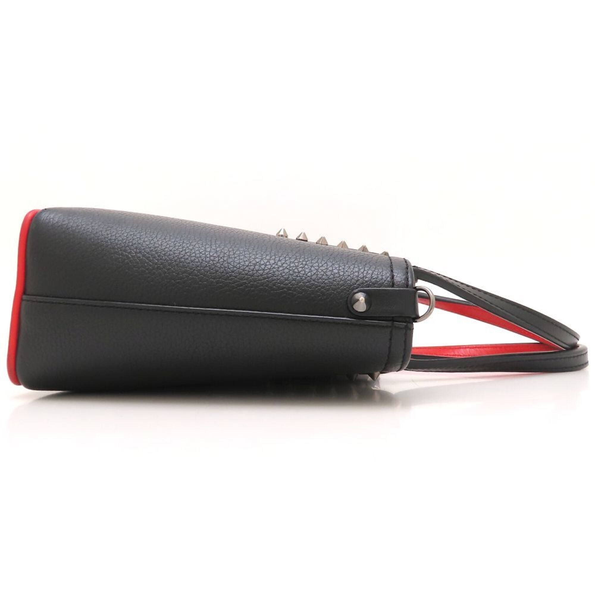 Christian Louboutin Black Red Color Leather Handbag (Pre-Owned)