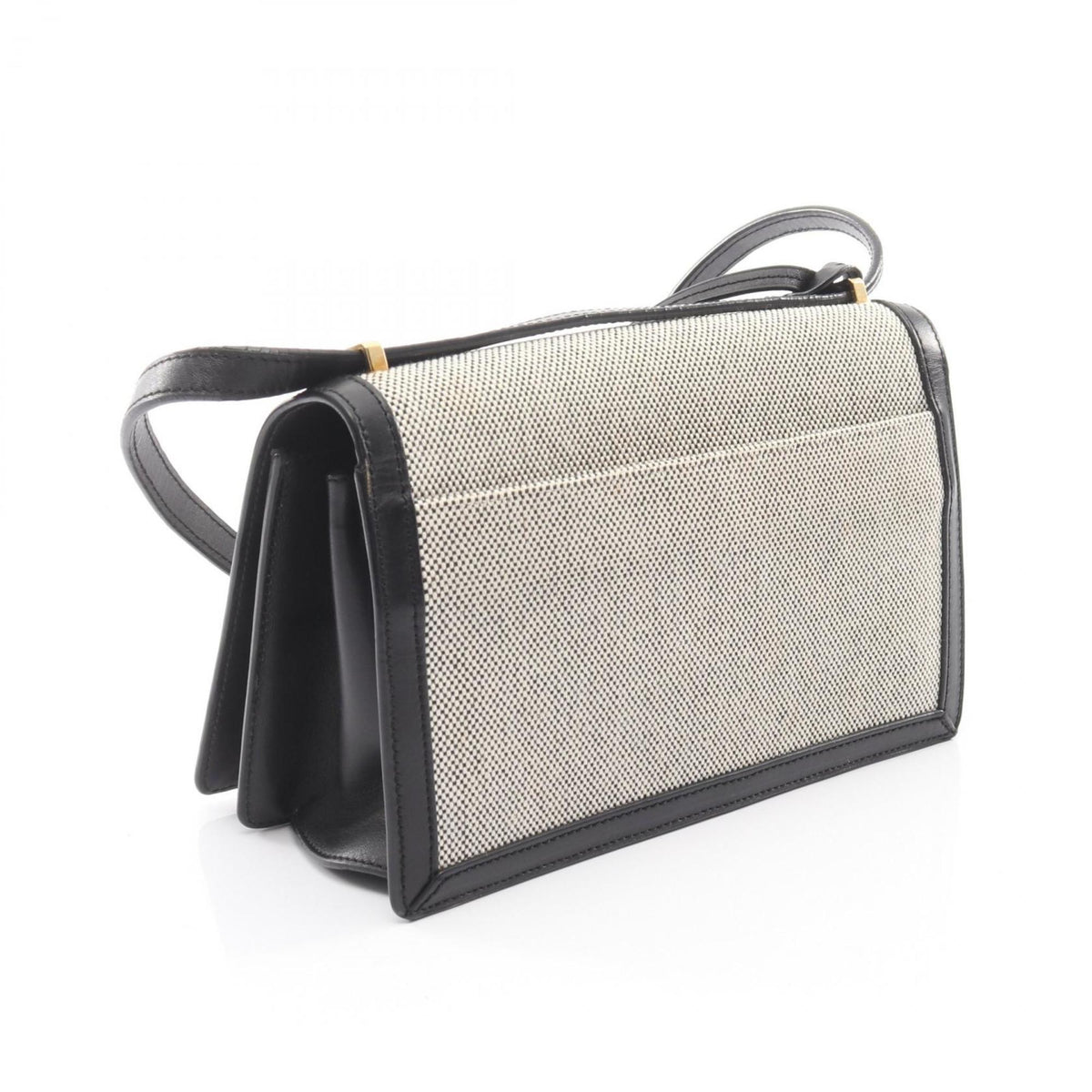 Loewe Black Ivory Canvas Leather Handbag Shoulder Bag (Pre-Owned)