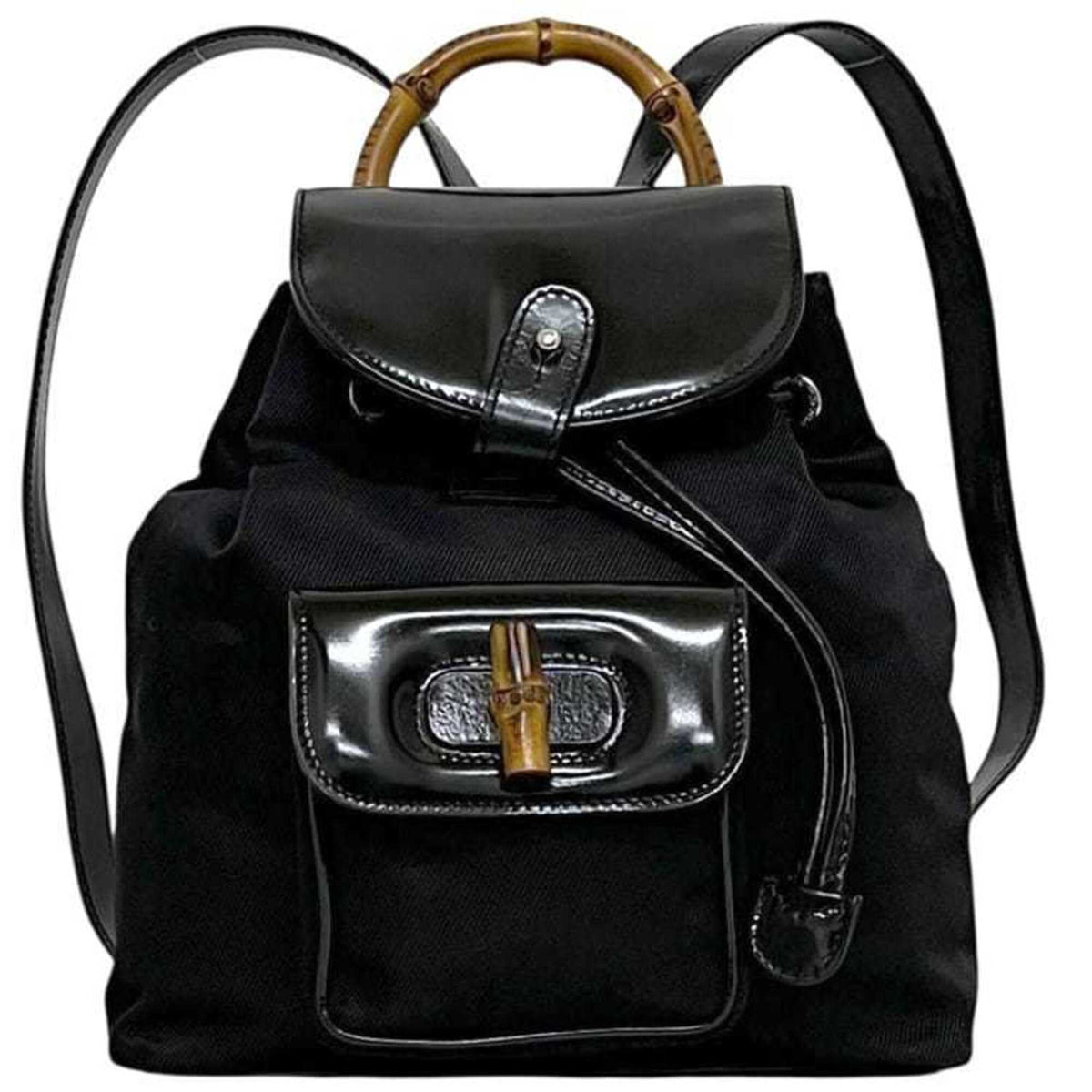 Gucci Black Nylon Leather Backpack (Pre-Owned)