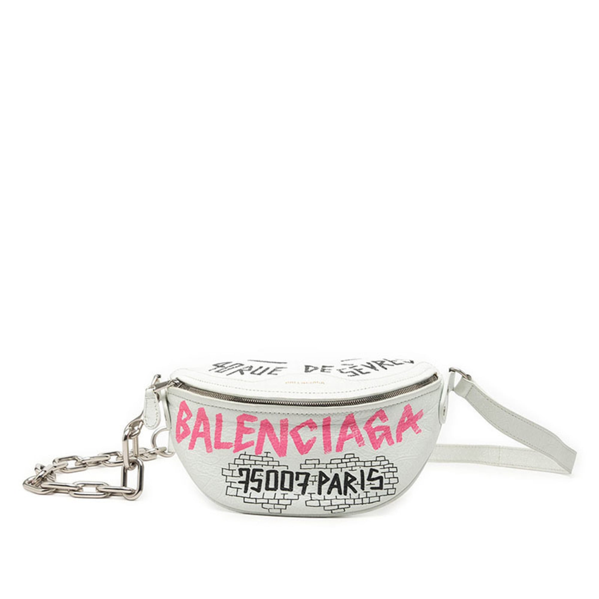 Balenciaga Black Pink White Leather Shoulder Bag (Pre-Owned)
