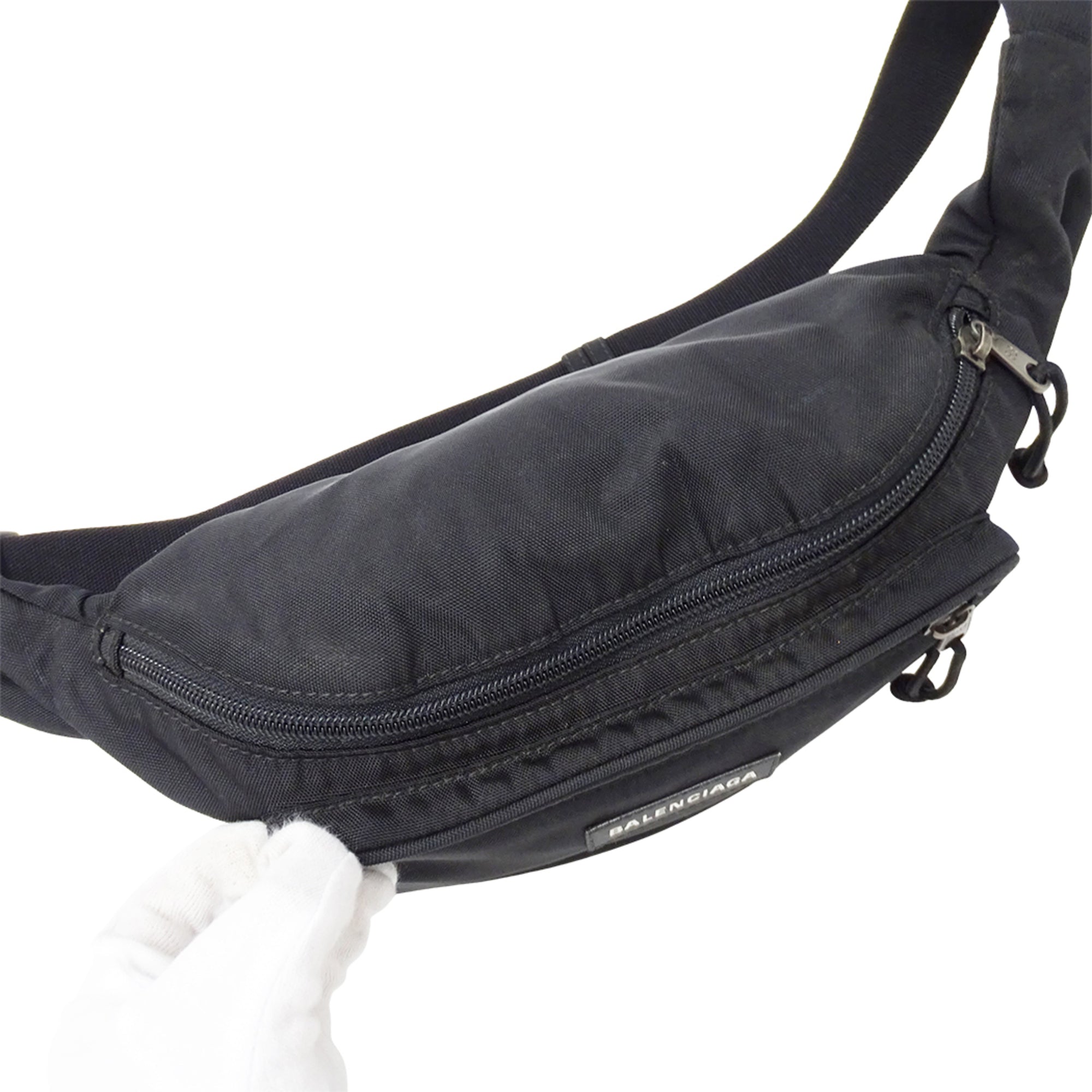 Balenciaga Black Nylon Handbag Sling Bag (Pre-Owned)