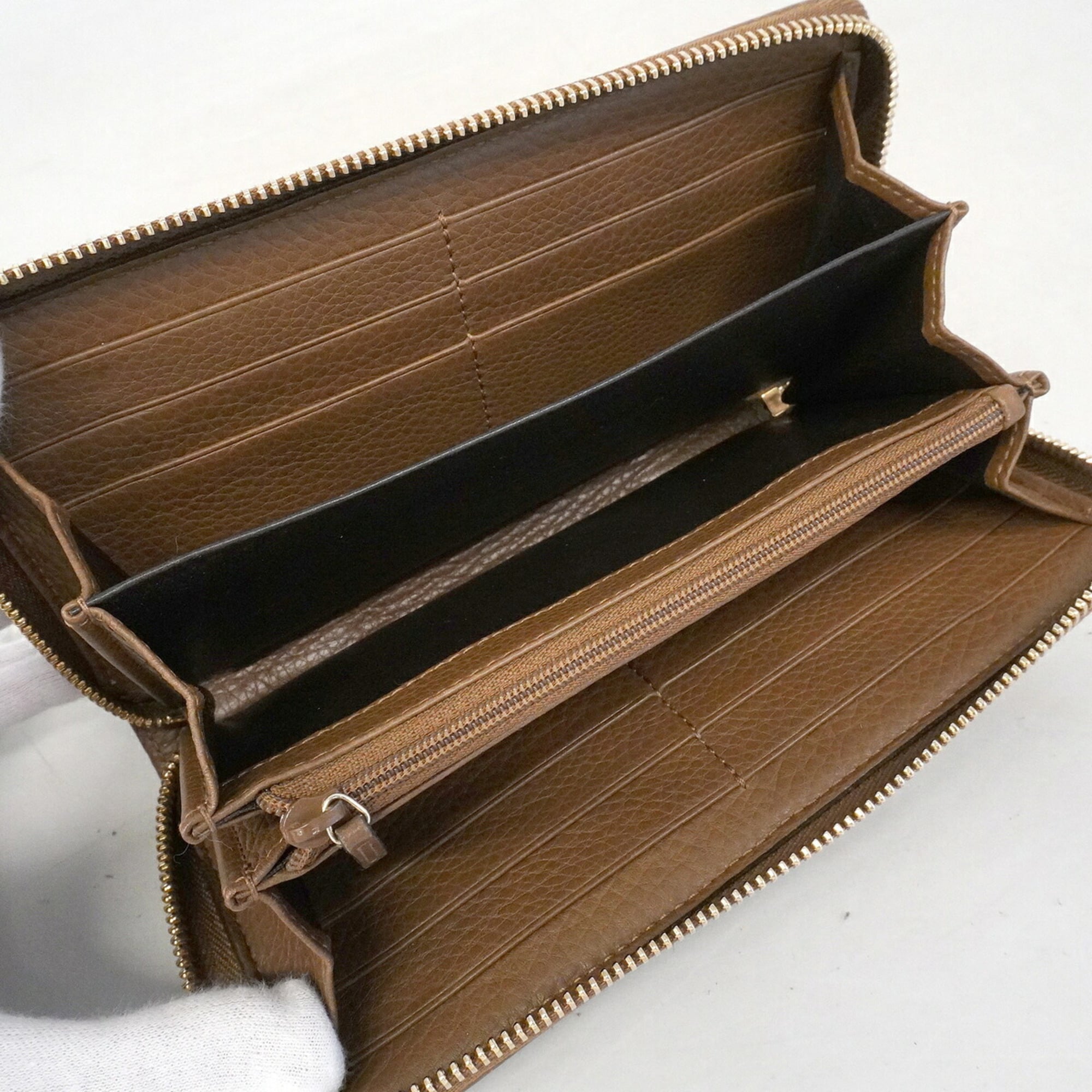 Gucci Brown Canvas Long Wallet (Bi-Fold) (Pre-Owned)