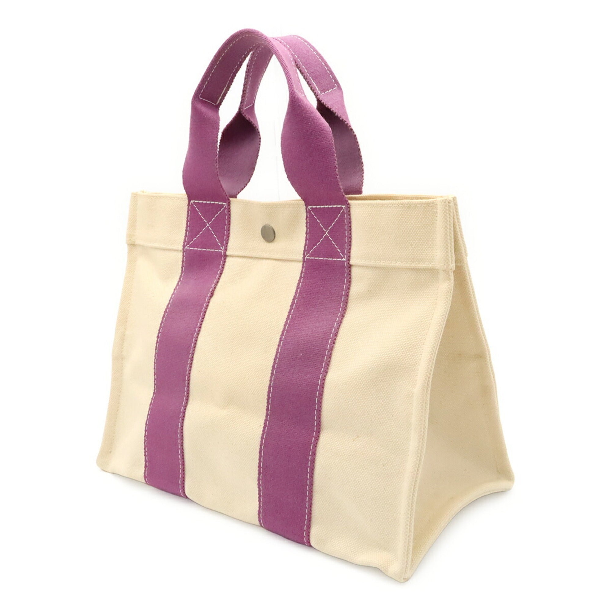 Hermes Bora Bora Natural Purple Canvas Handbag Tote Bag (Pre-Owned)