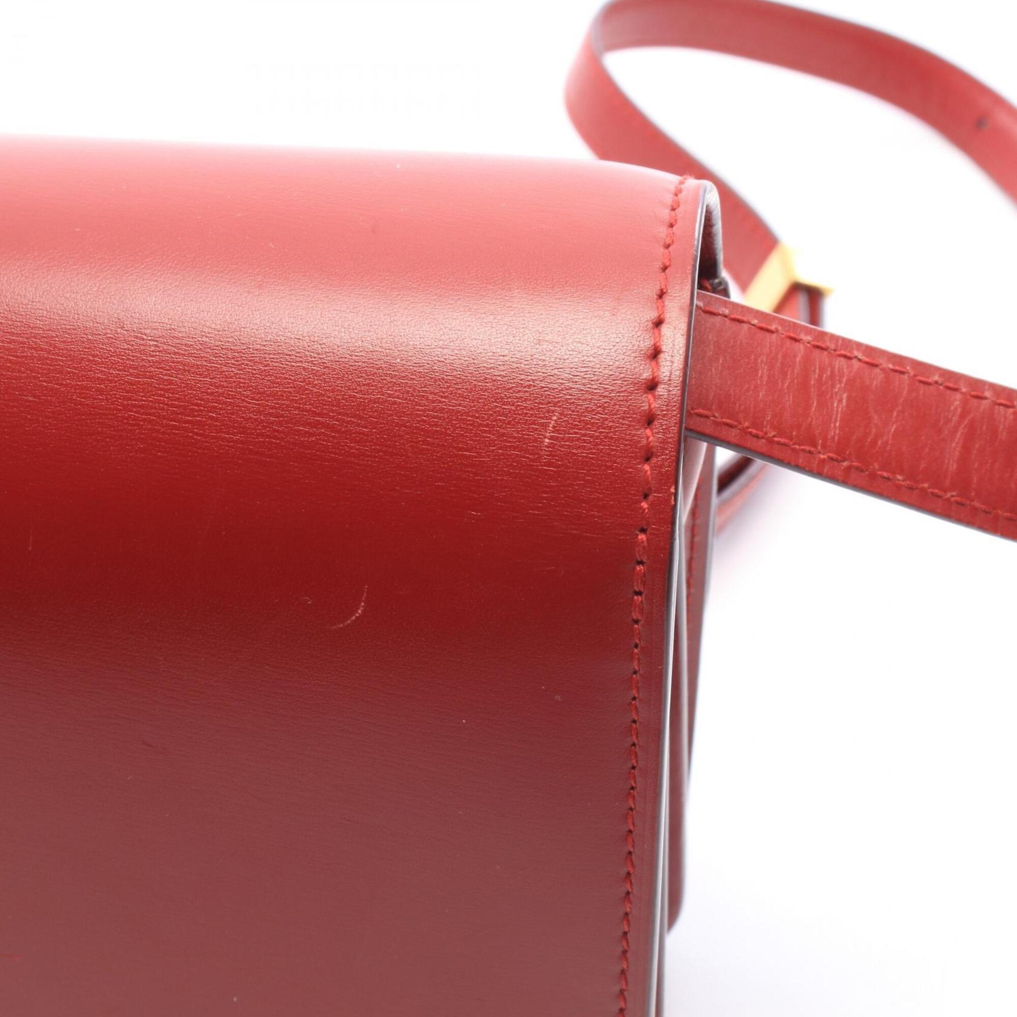 Celine Red Color Leather Handbag Shoulder Bag (Pre-Owned)