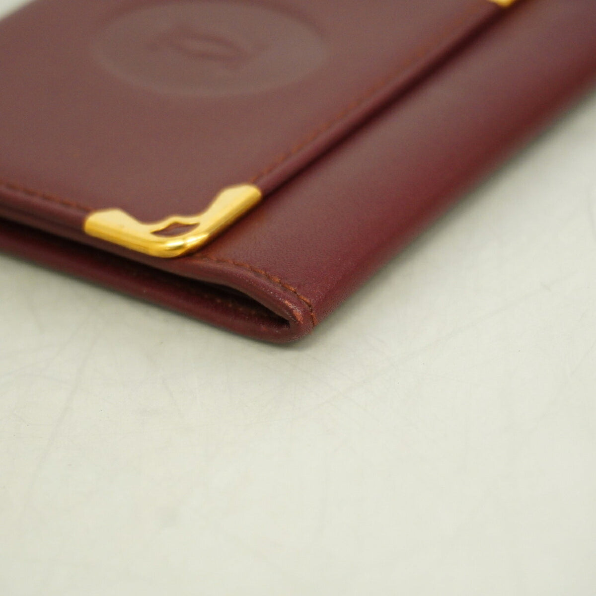 Cartier Bordeaux Leather Coin Purse/Coin Case (Pre-Owned)