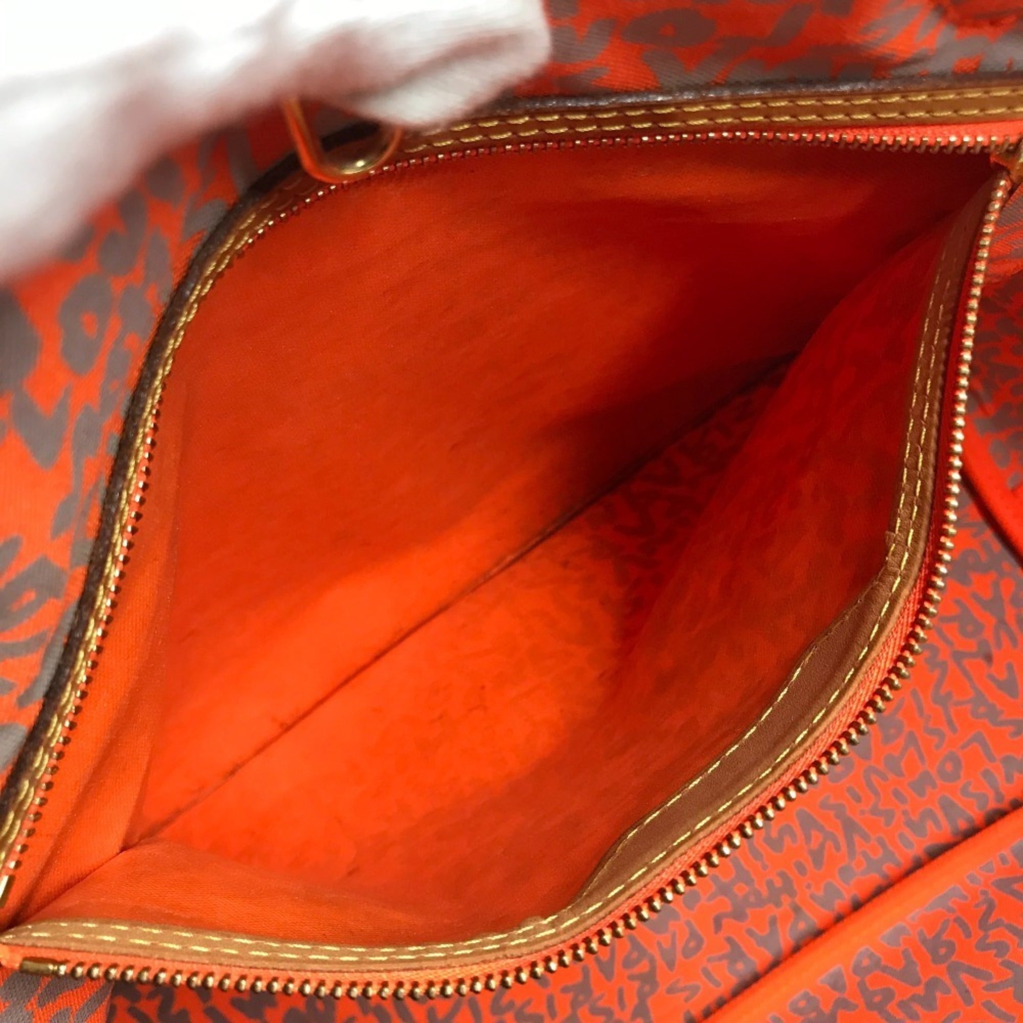 Louis Vuitton Brown Galle Orange Monogram Graffiti Shoulder Bag Tote Bag (Pre-Owned)