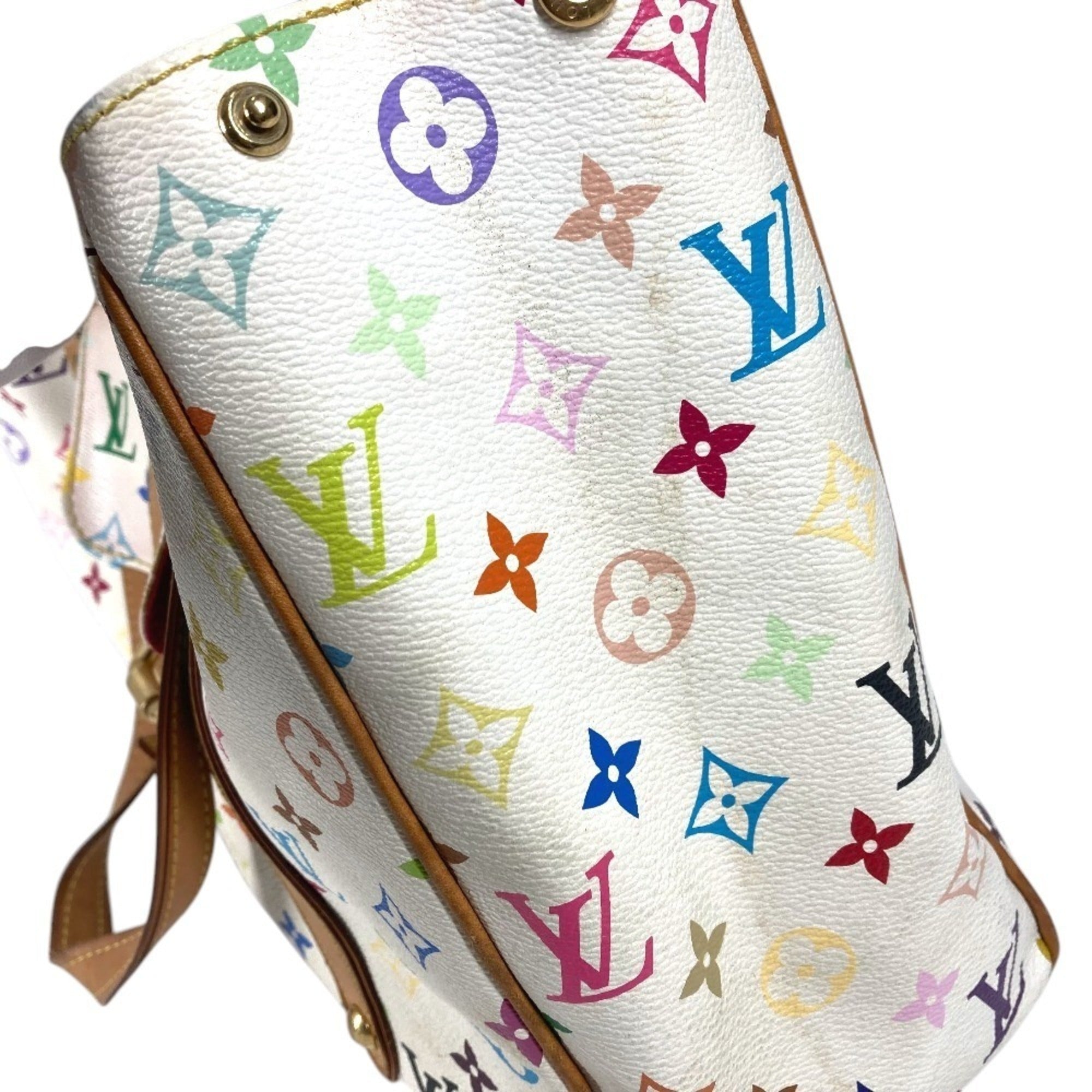 Louis Vuitton Blanc White Monogram Multicolore Shoulder Bag Tote Bag (Pre-Owned)