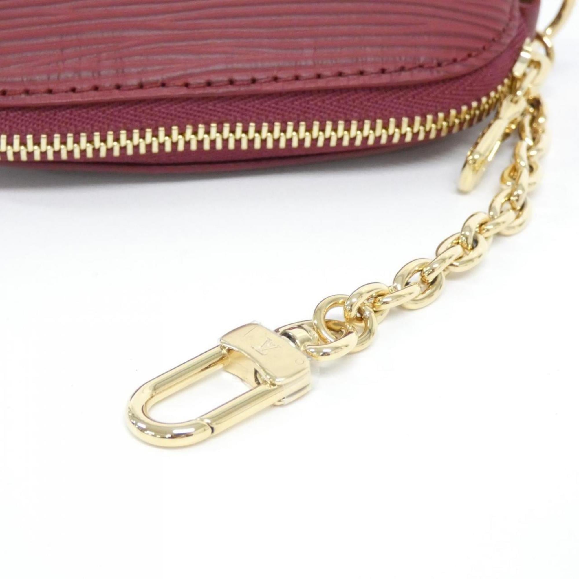 Louis Vuitton Red Color Leather Handbag Pouch (Pre-Owned)