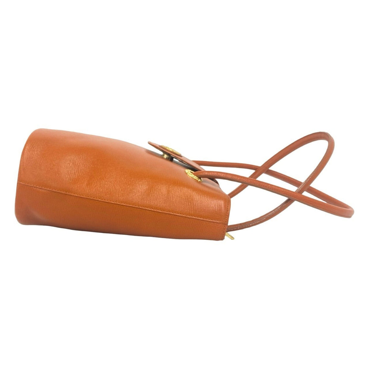 Burberry Orange Leather Handbag Shoulder Bag Tote Bag (Pre-Owned)