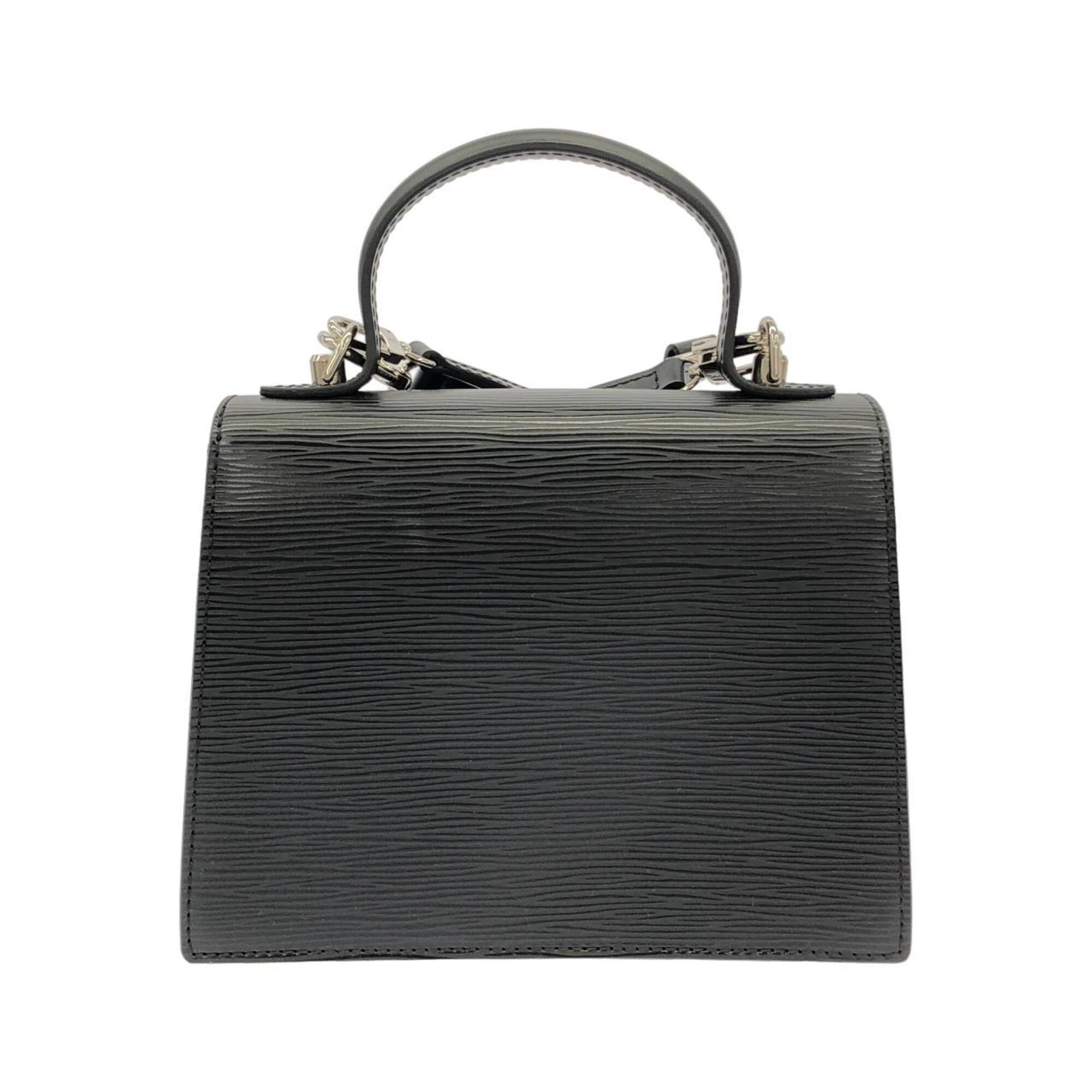 Louis Vuitton Black Leather Handbag (Pre-Owned)