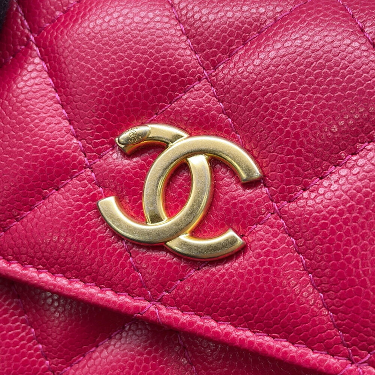 Chanel Pink Grained Calfskin Handbag Shoulder Bag (Pre-Owned)