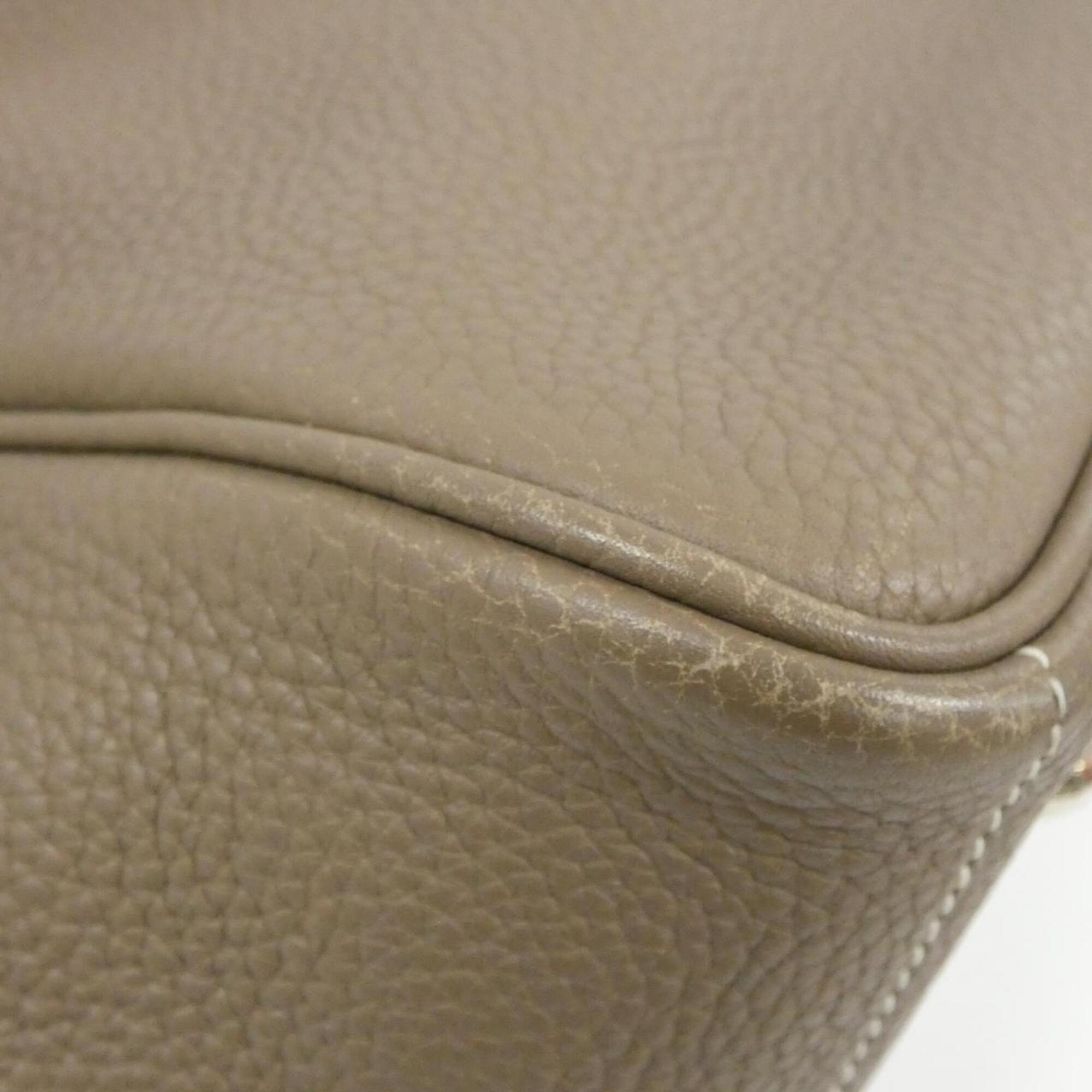 Hermes Etoupe Gray Taurillon Clemence Leather Handbag (Pre-Owned)
