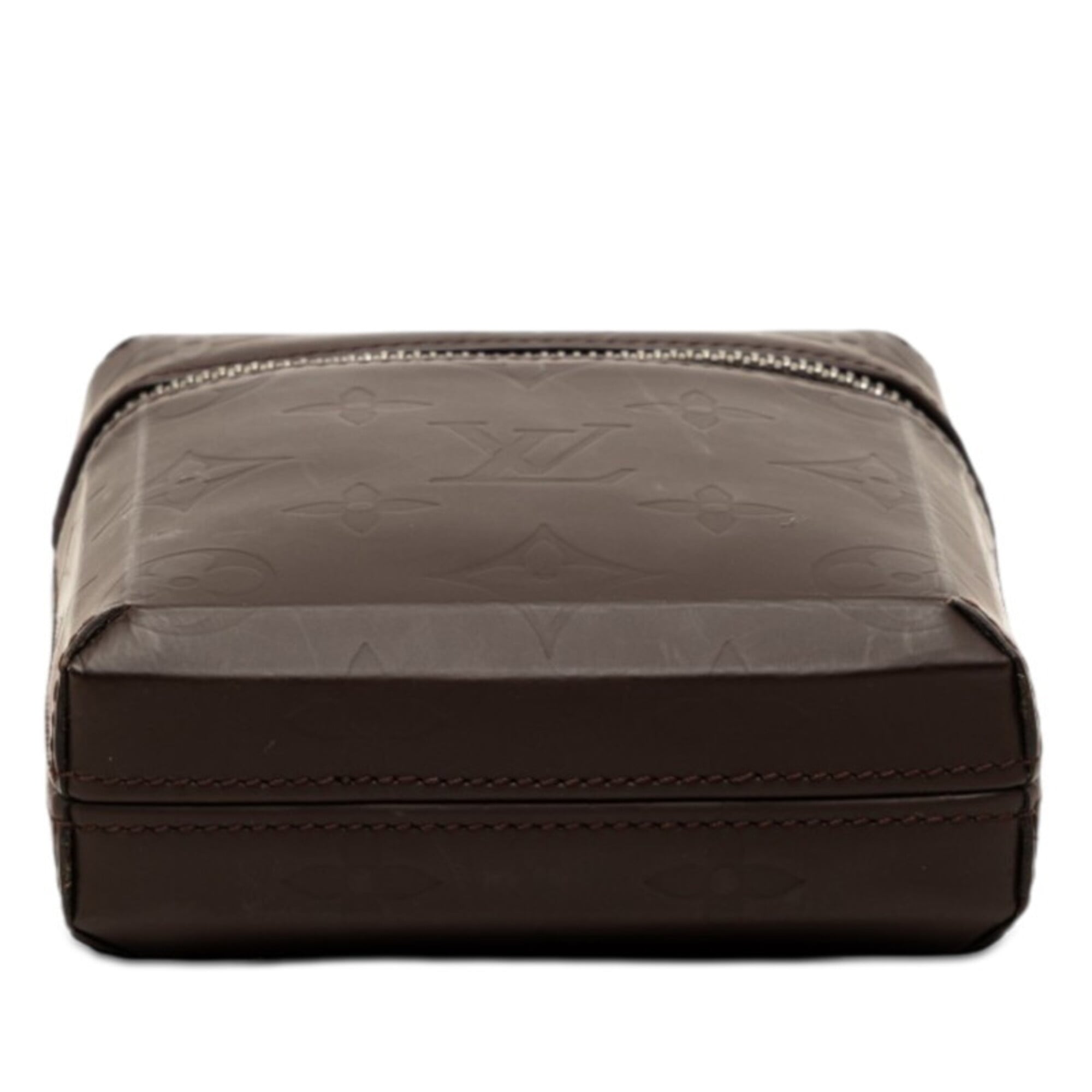 Louis Vuitton Monogram Glace Brown Leather Pouch (Pre-Owned)