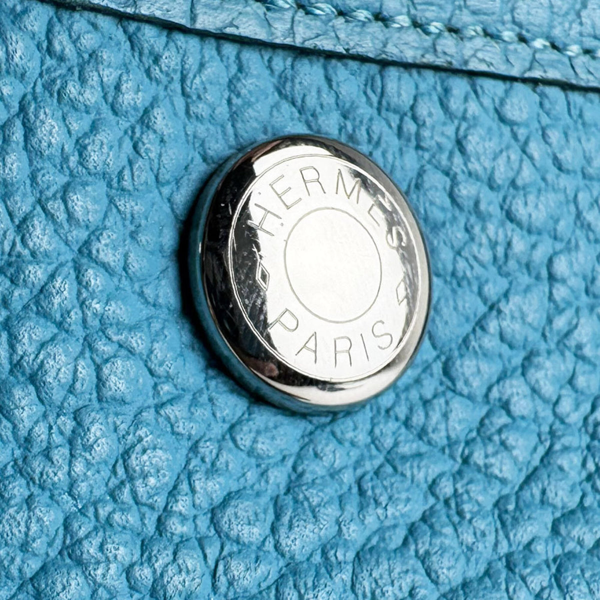 Hermes Blue Buffalo Leather Handbag (Pre-Owned)