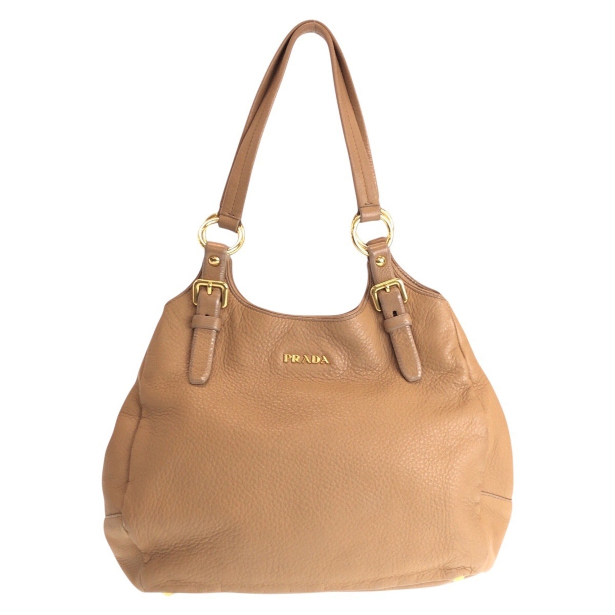 Prada Beige Leather Shoulder Bag (Pre-Owned)