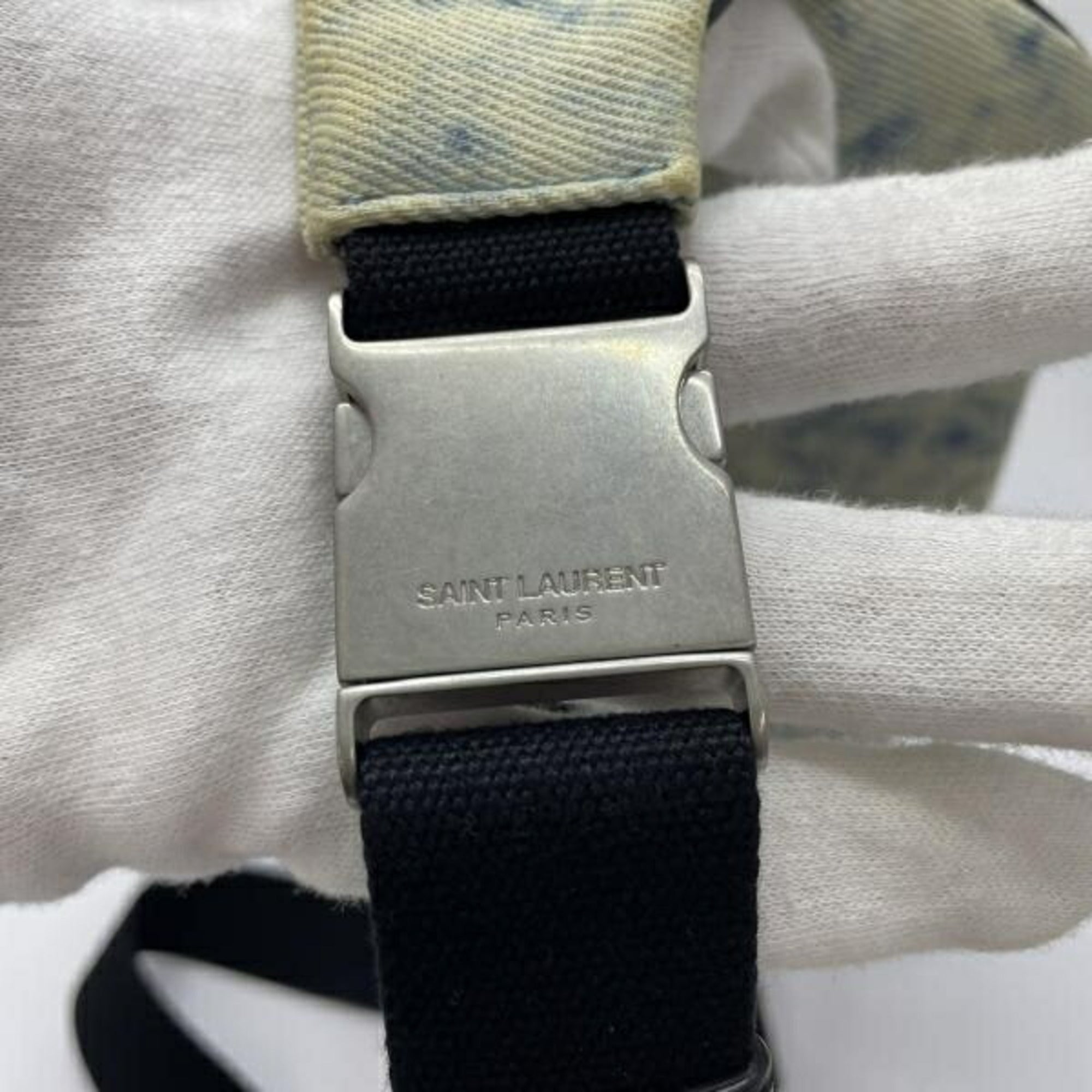 Yves Saint Laurent Blue White Fanny Pack Sling Bag (Pre-Owned)